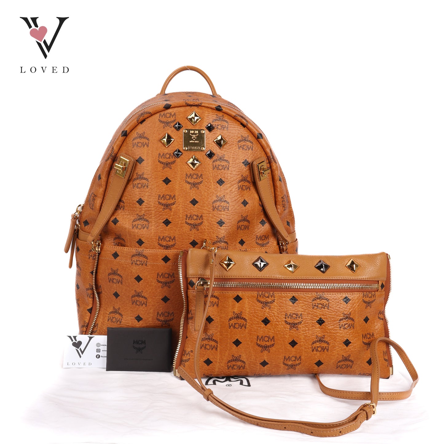 Dual Stark Backpack In Cognac Leather