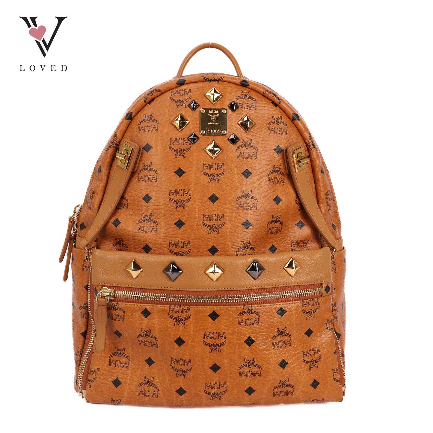 Dual Stark Backpack In Cognac Leather