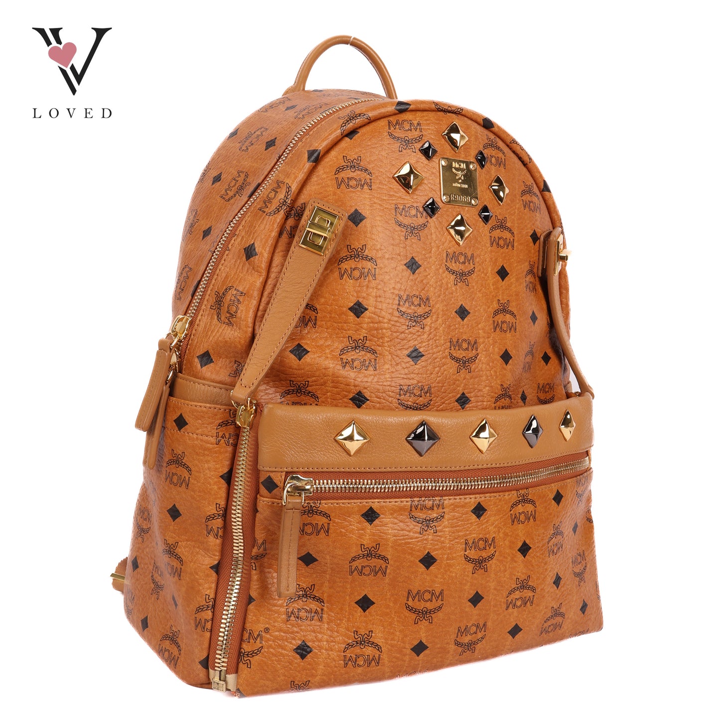Dual Stark Backpack In Cognac Leather