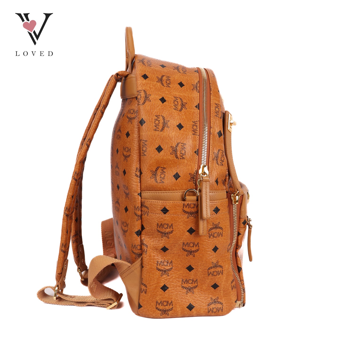 Dual Stark Backpack In Cognac Leather