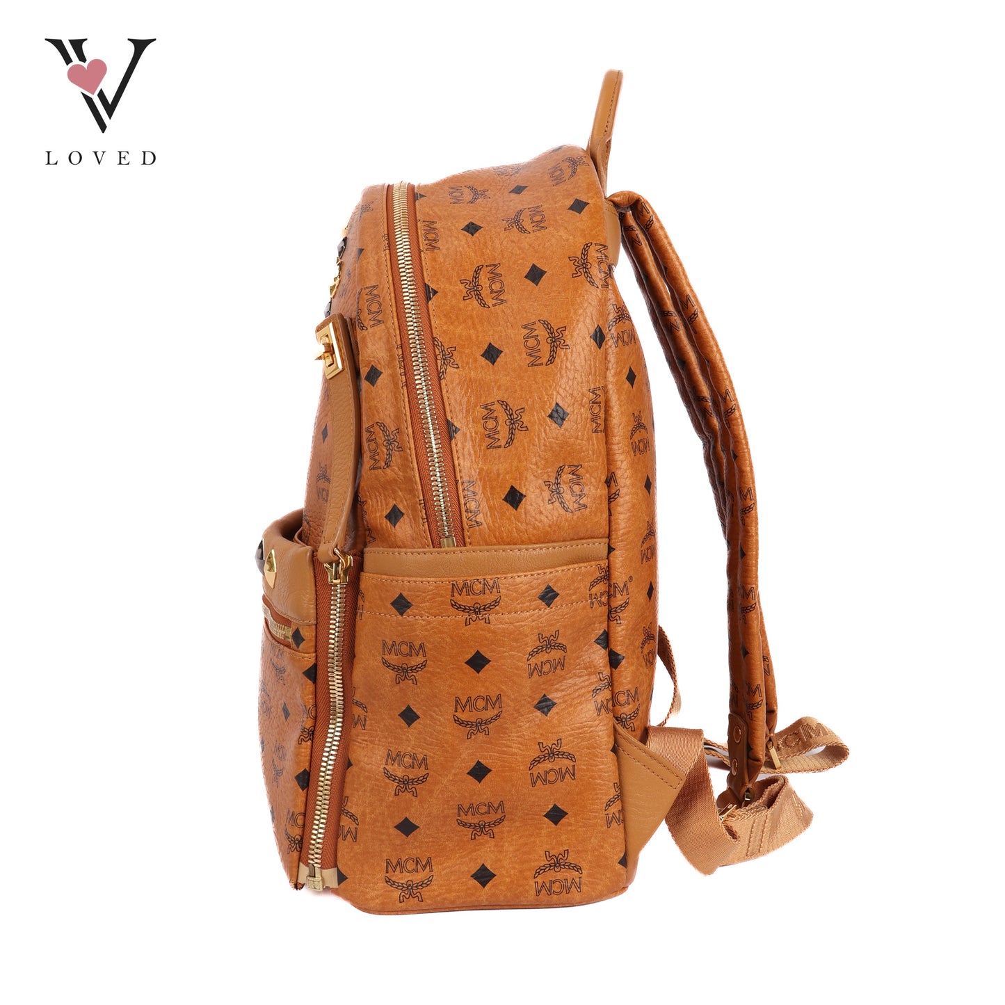 Dual Stark Backpack In Cognac Leather