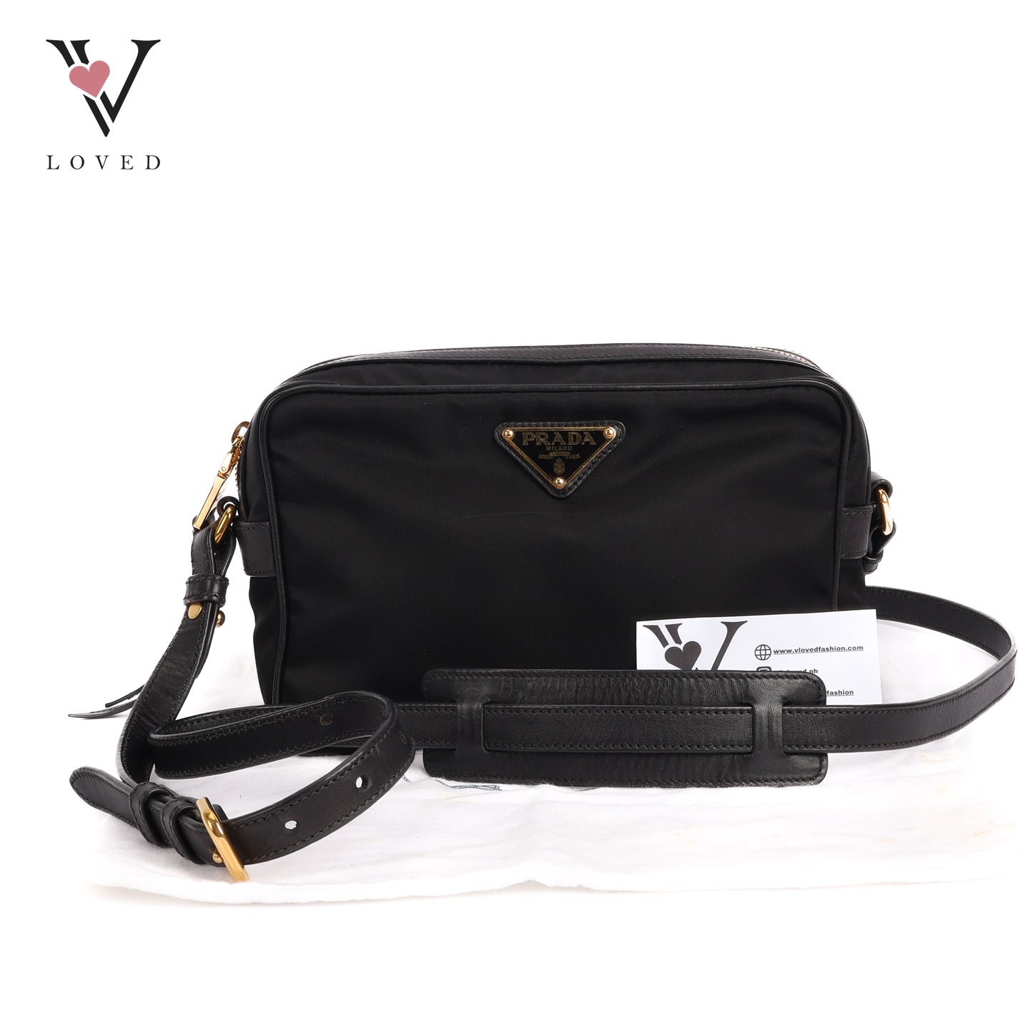 Crossbody Bag In Black Nylon And Leather