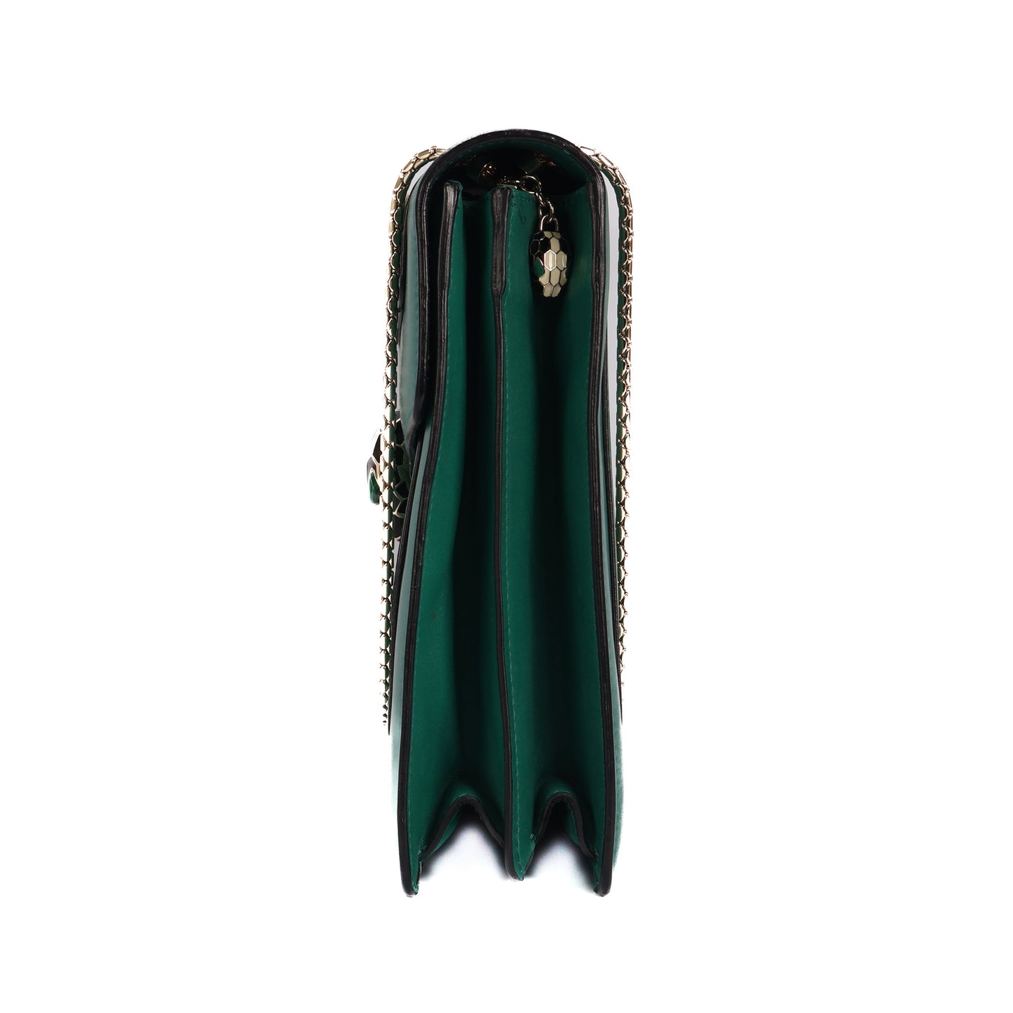 Serpenti Forever In Green Leather Shoulder Bag