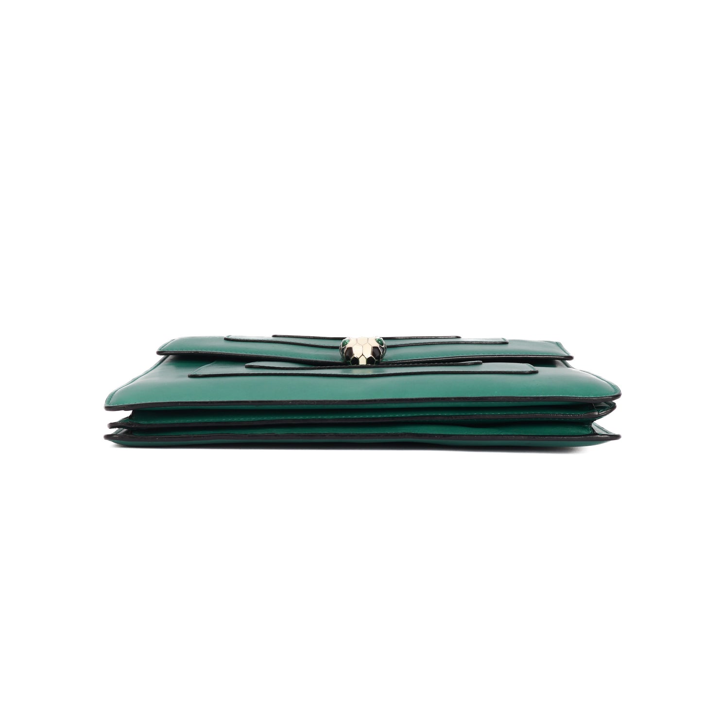 Serpenti Forever In Green Leather Shoulder Bag