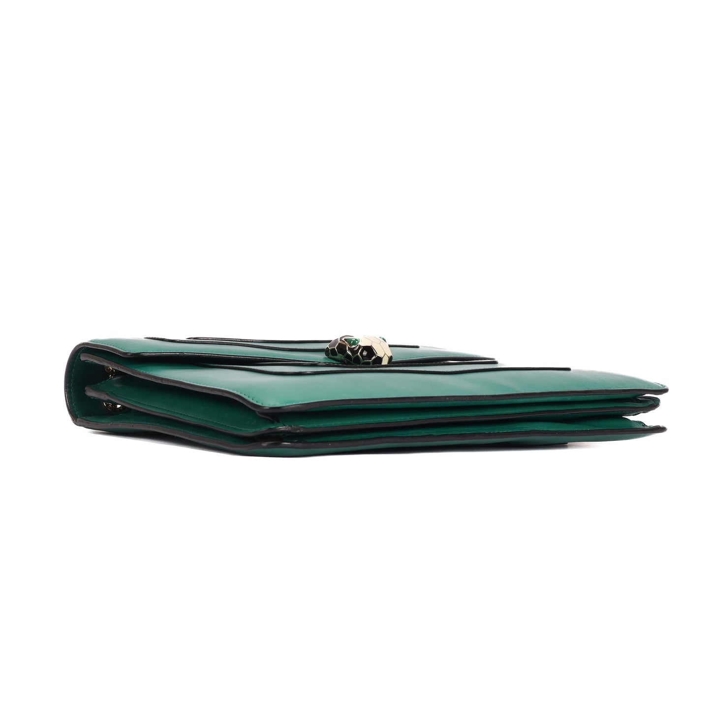 Serpenti Forever In Green Leather Shoulder Bag