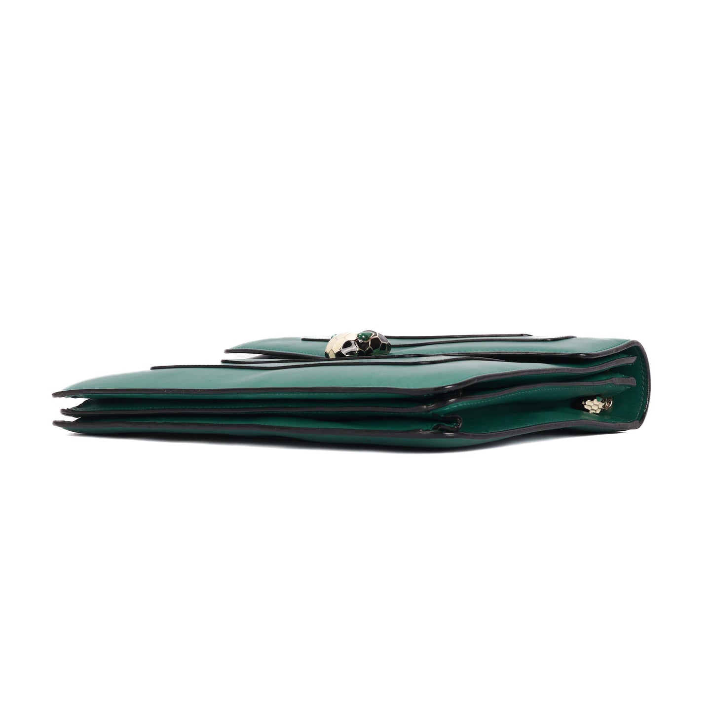 Serpenti Forever In Green Leather Shoulder Bag