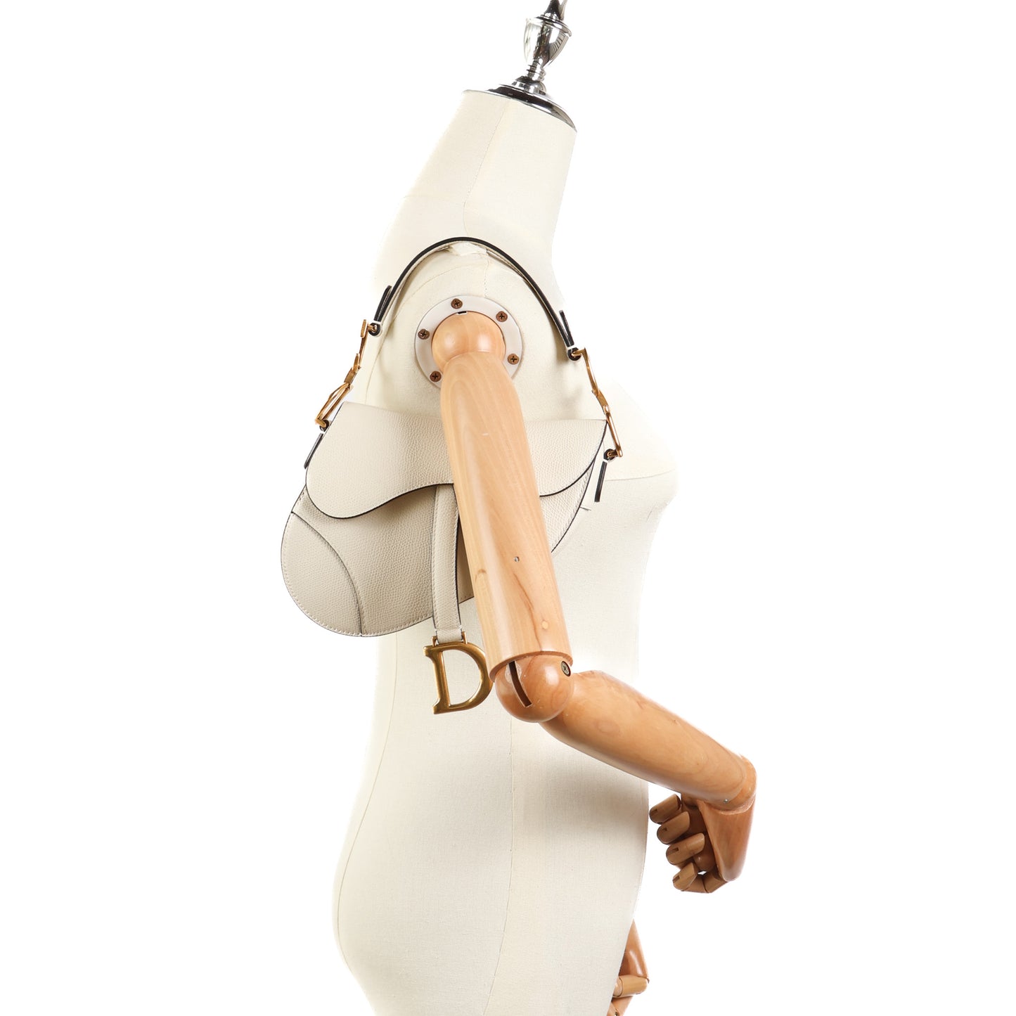 Saddle Mini In White Leather