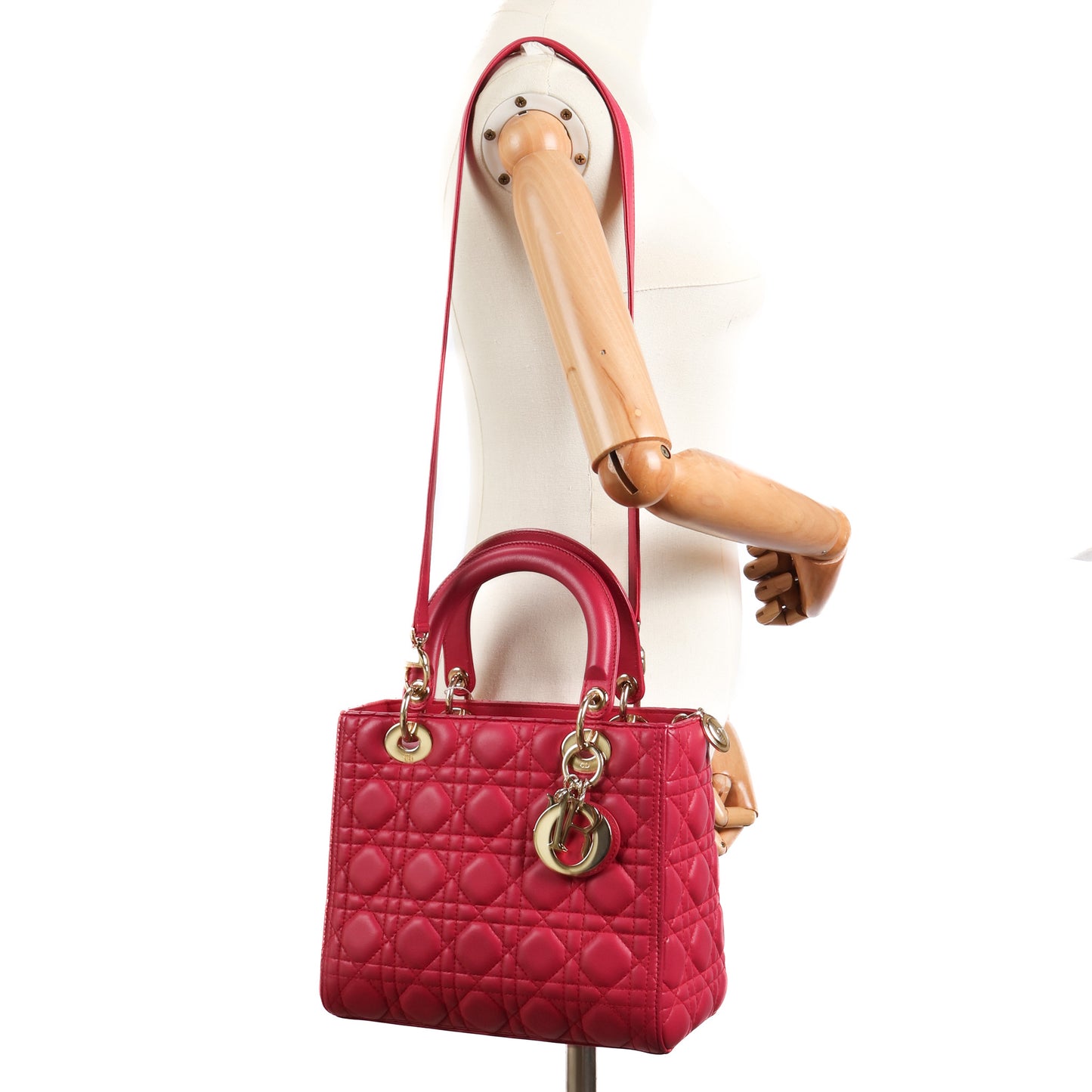 Lady Dior In Pink Leather Bag