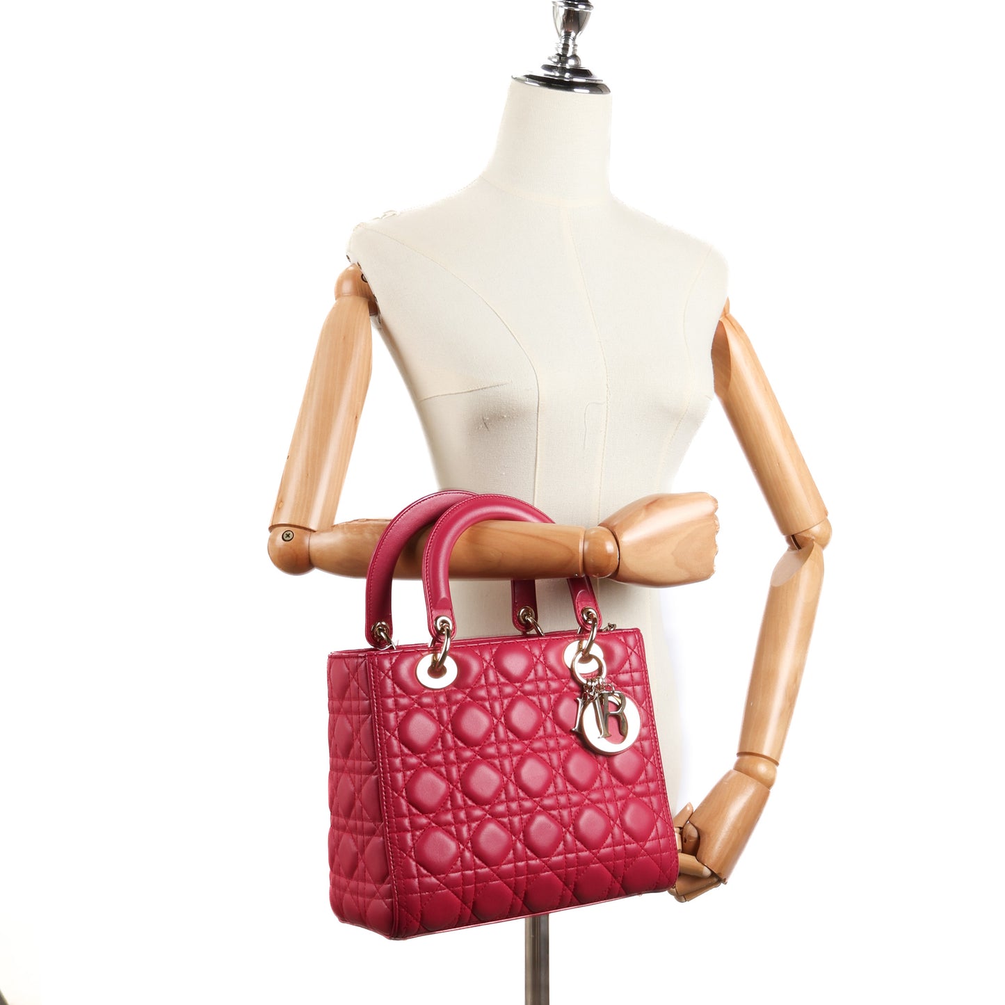 Lady Dior In Pink Leather Bag