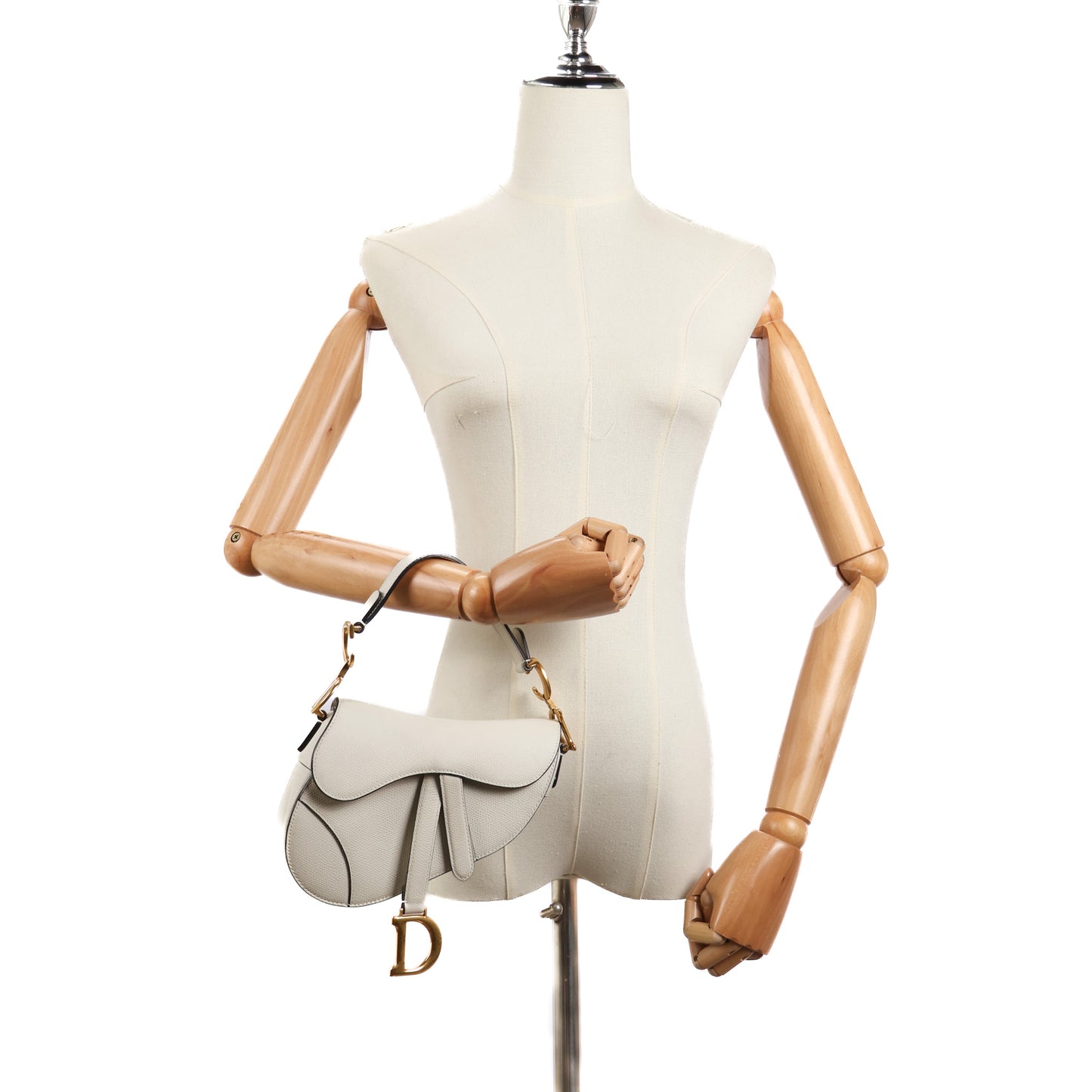 Saddle Mini In Off-White Leather