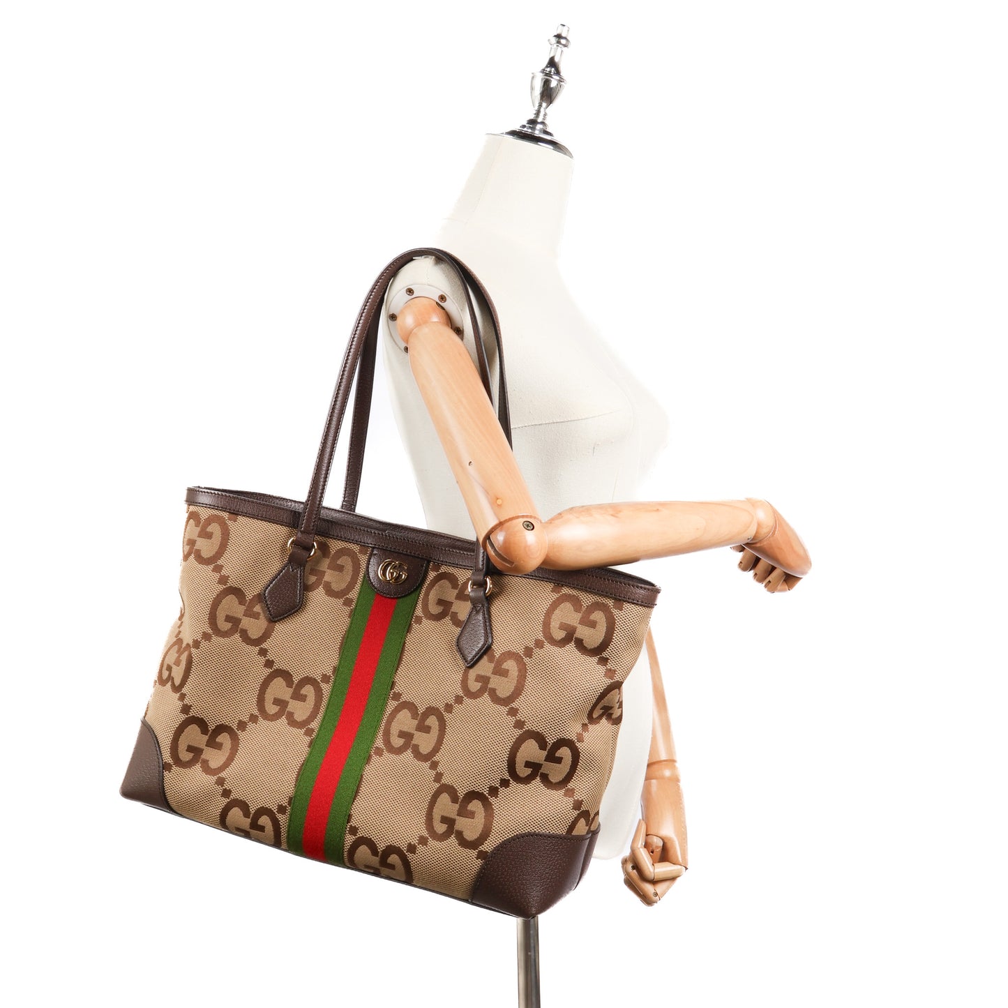Ophidia Jumbo GG In Beige Tote Bag
