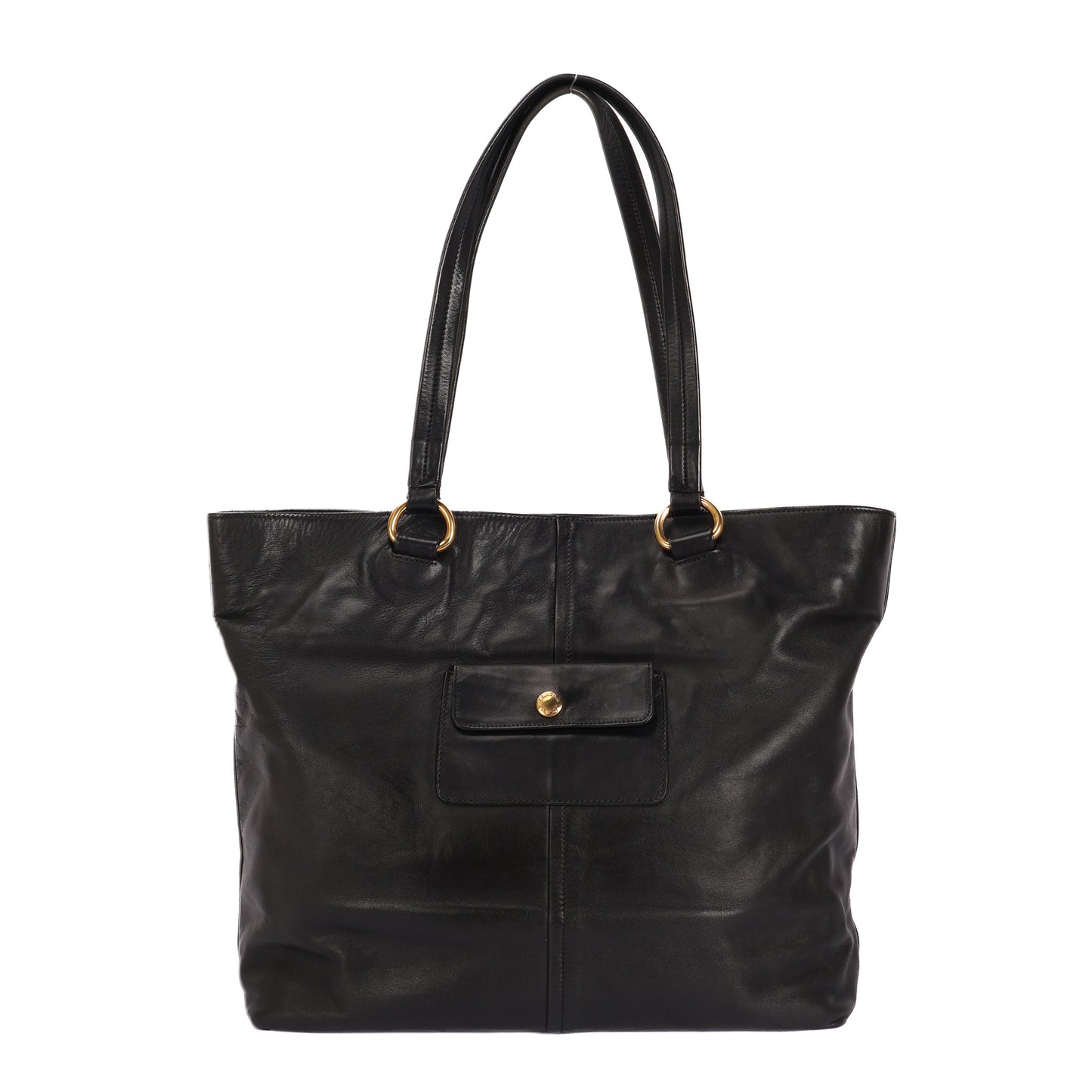 Black Soft Calf Leather Tote Bag