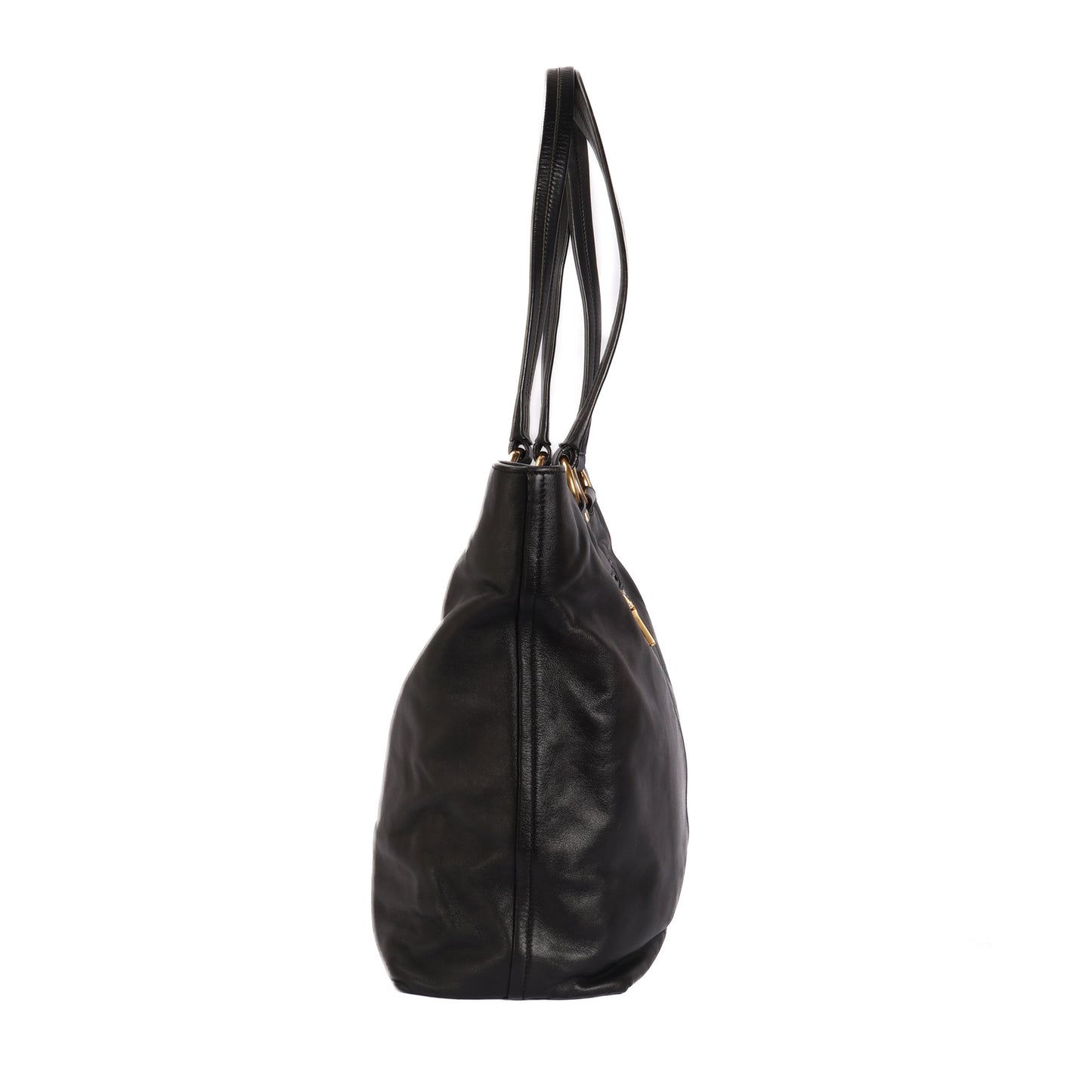 Black Soft Calf Leather Tote Bag