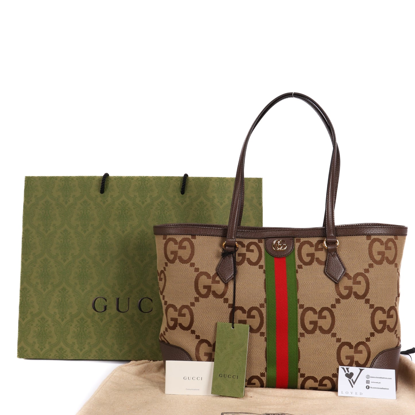 Ophidia Jumbo GG In Beige Tote Bag