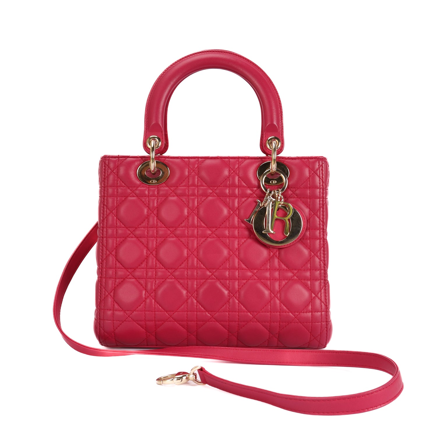 Lady Dior In Pink Leather Bag