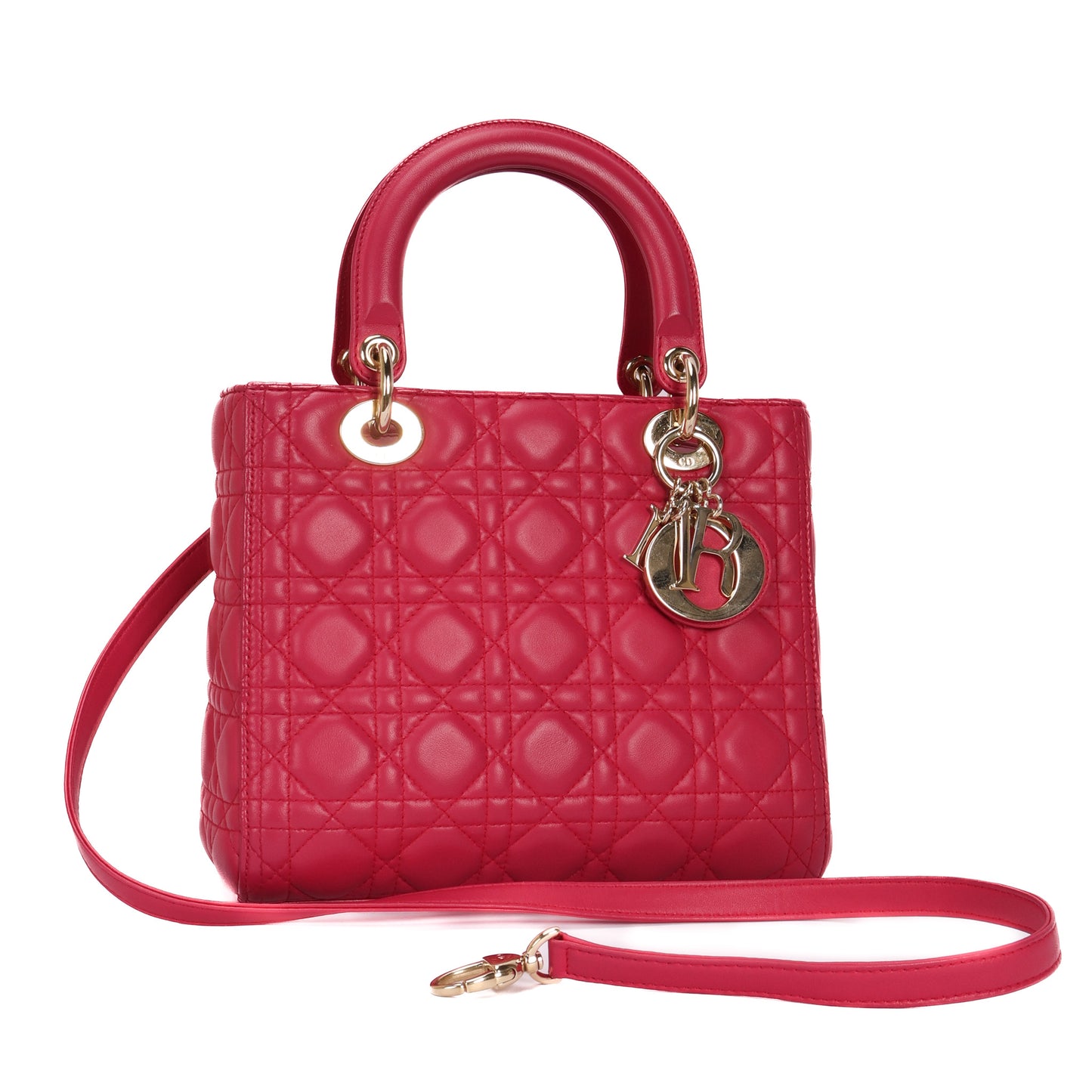 Lady Dior In Pink Leather Bag