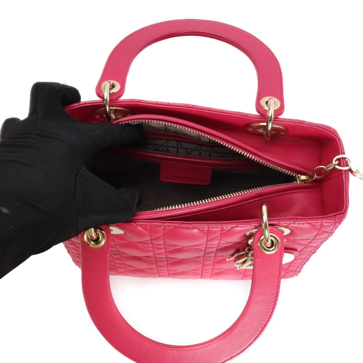 Lady Dior In Pink Leather Bag