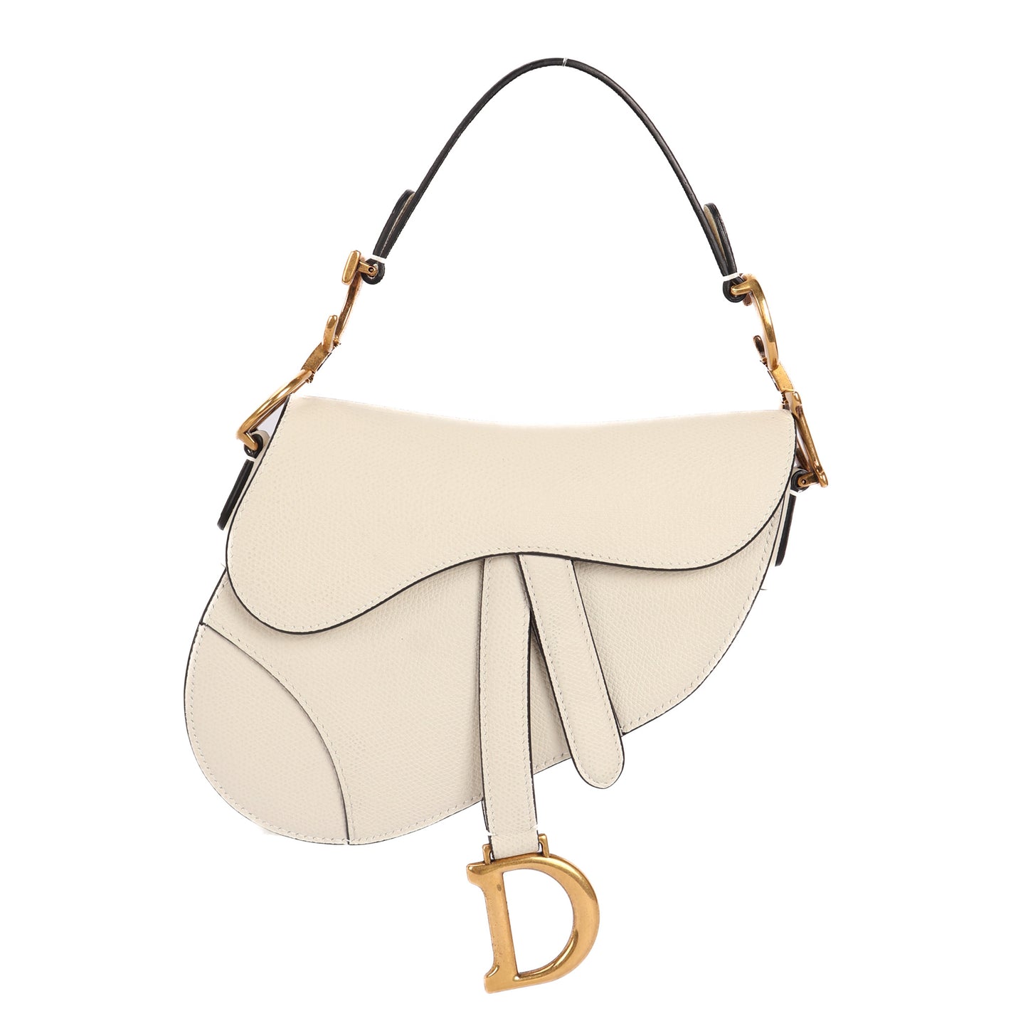 Saddle Mini In White Leather