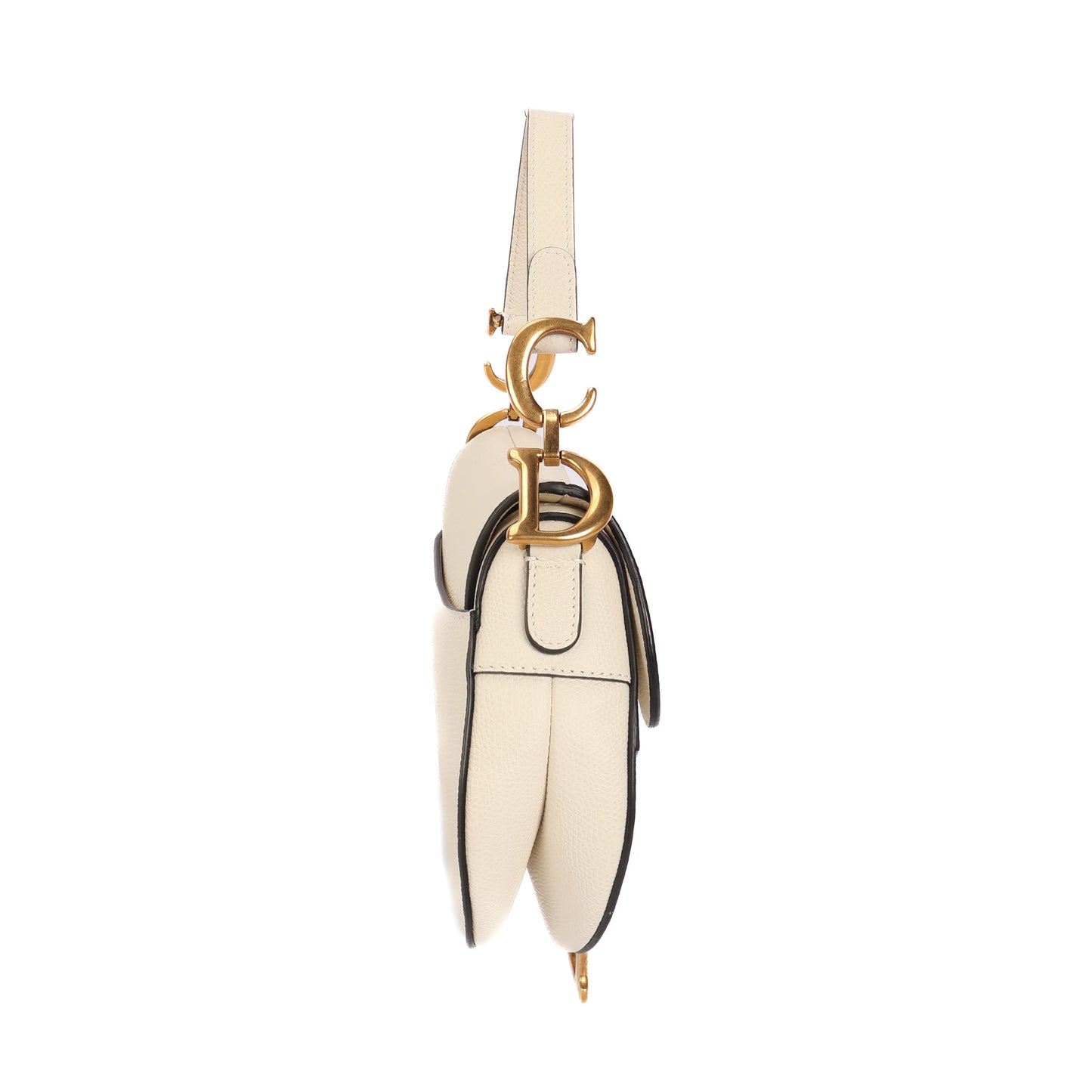 Saddle Mini In White Leather