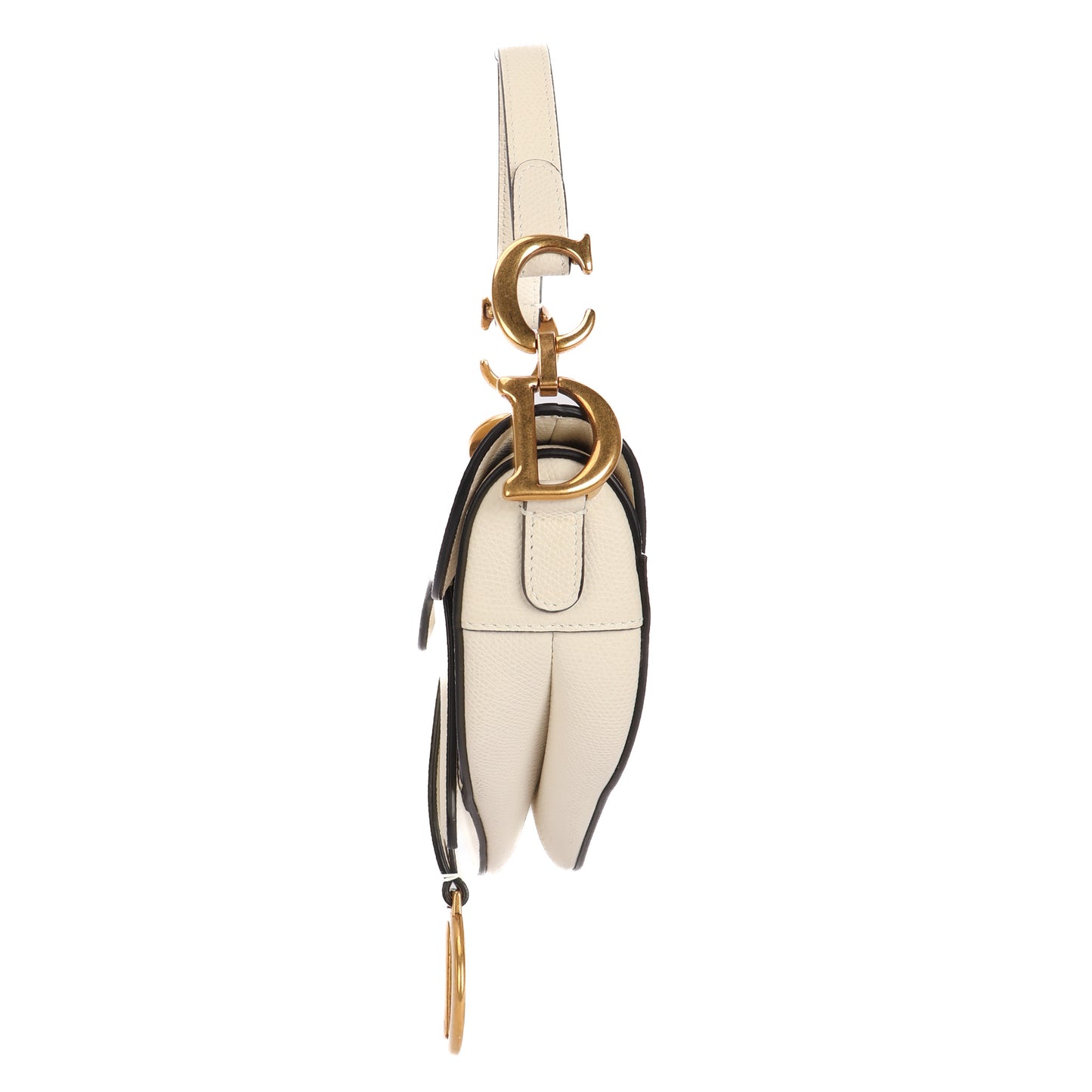 Saddle Mini In White Leather