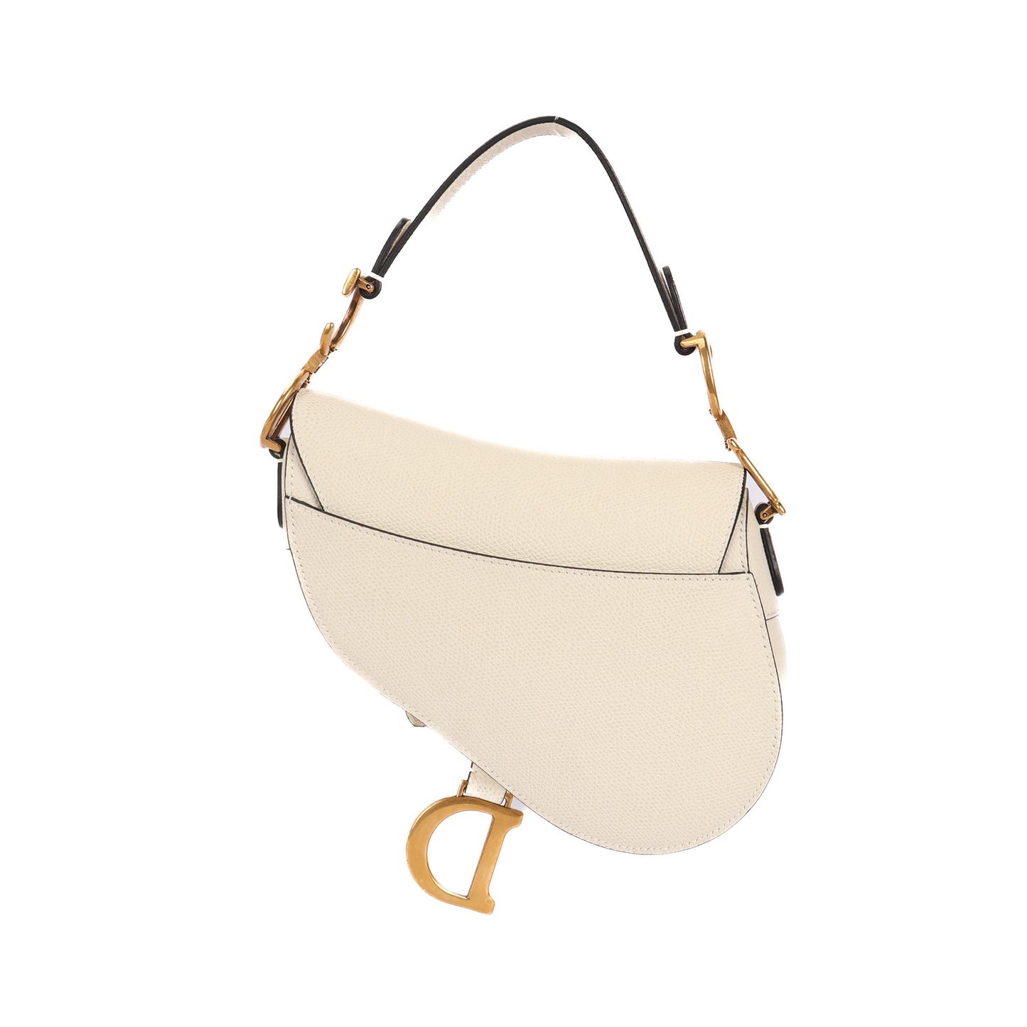Saddle Mini In White Leather