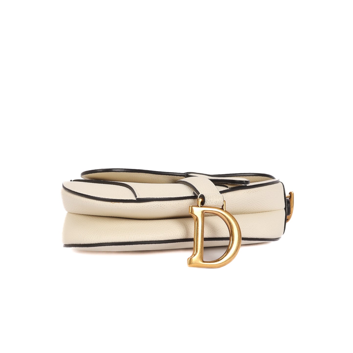 Saddle Mini In White Leather