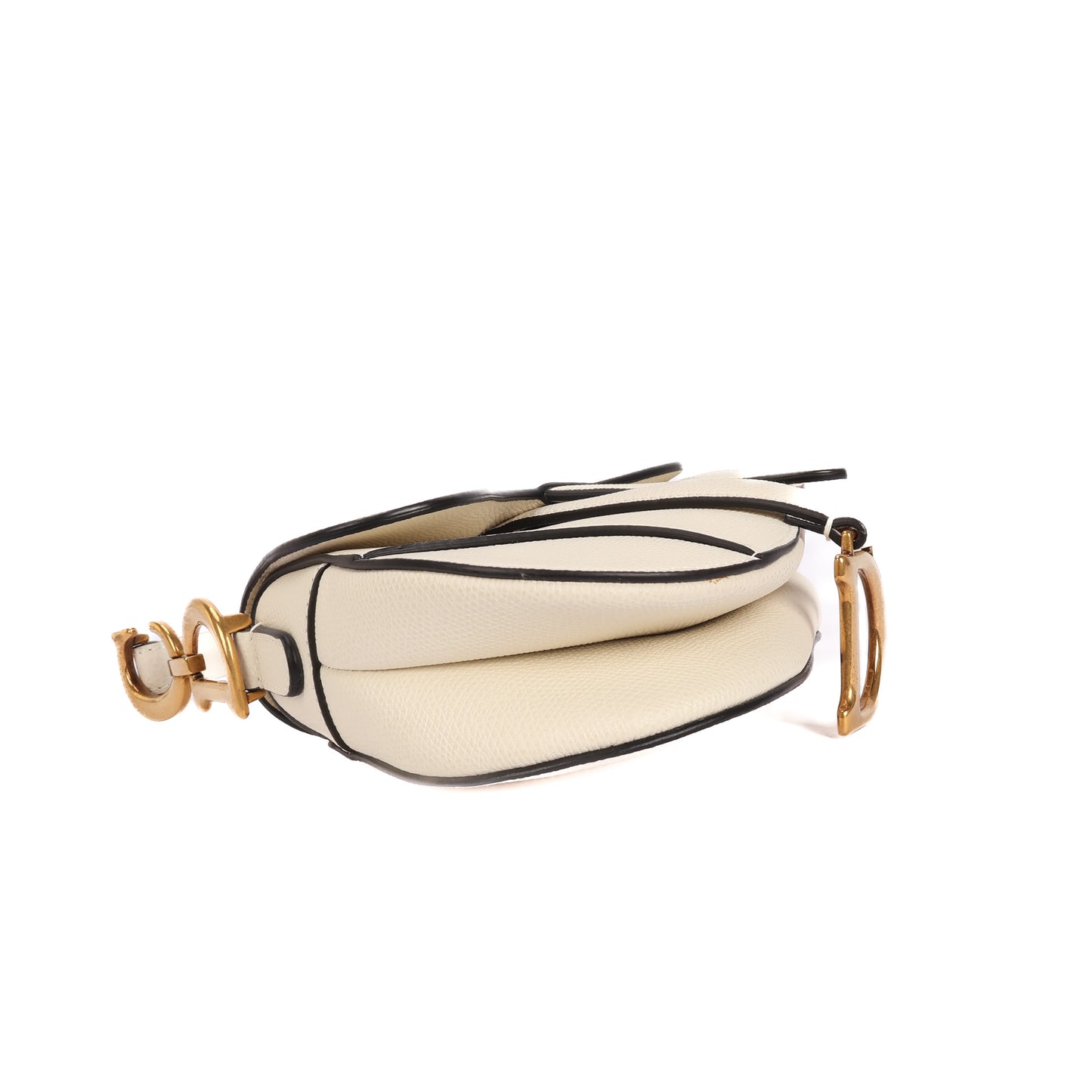 Saddle Mini In White Leather
