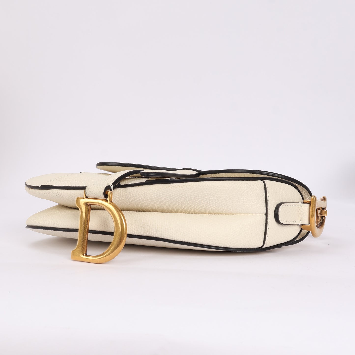 Saddle Mini In White Leather