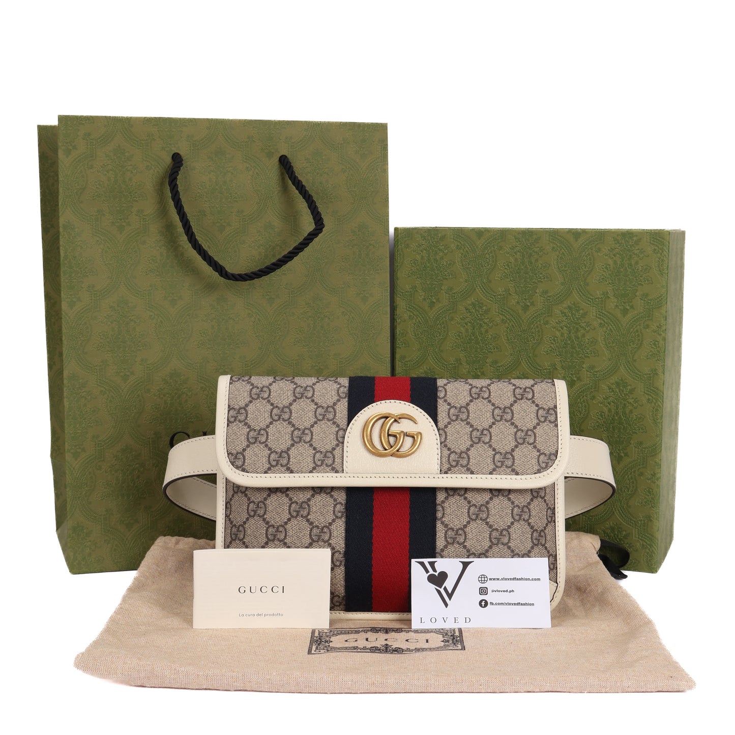 Belt Bag In White & Beige