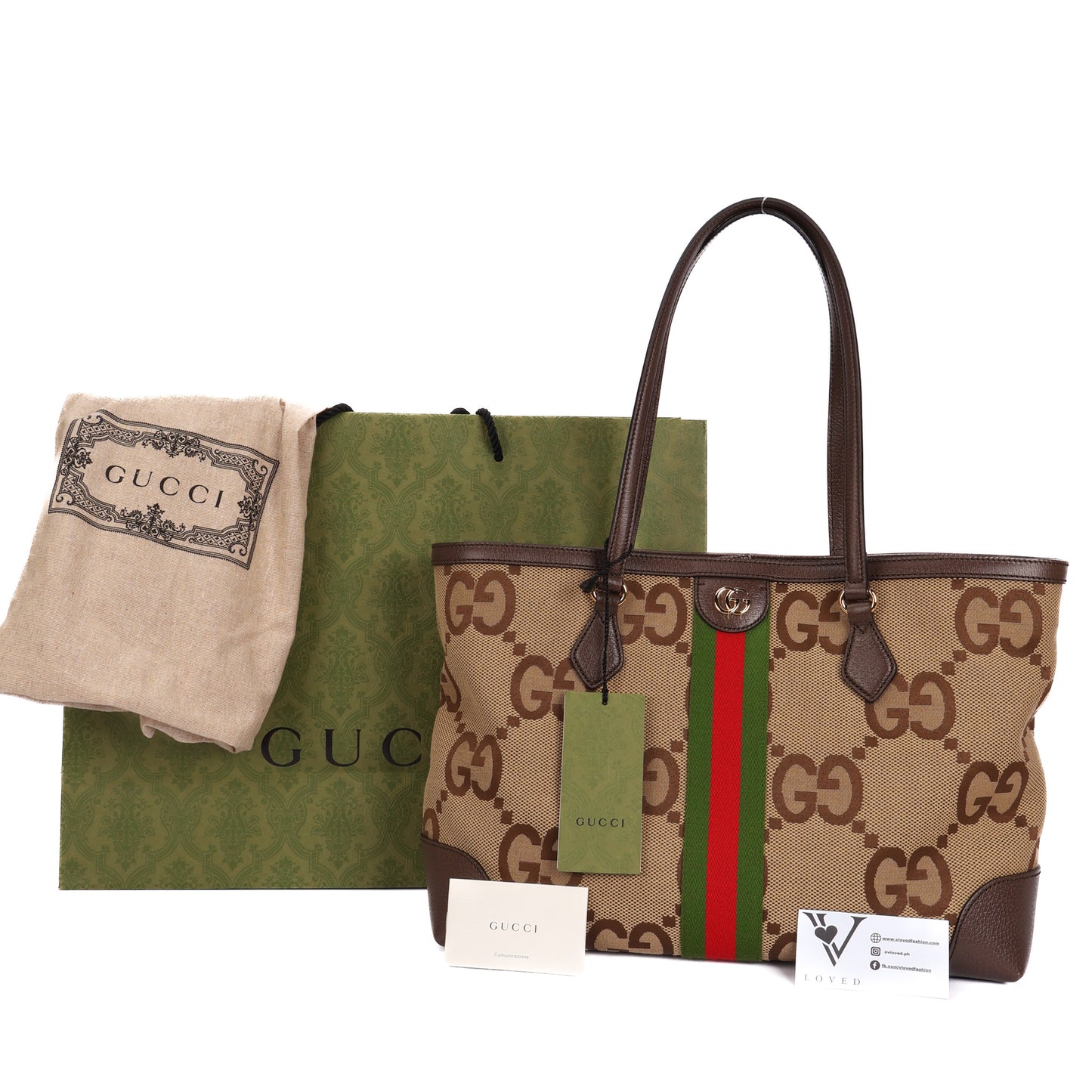 Ophidia Jumbo GG In Beige Tote Bag