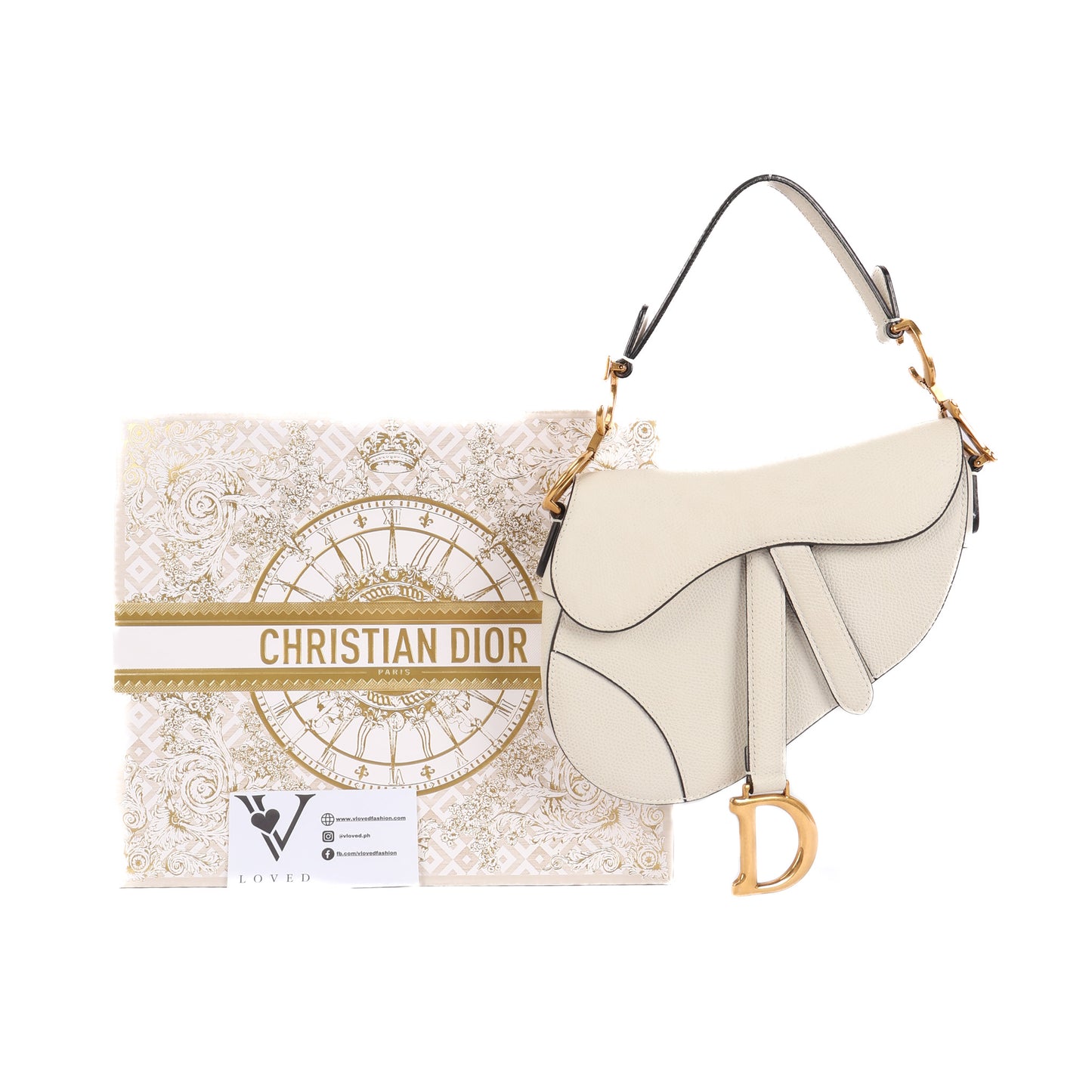 Saddle Mini In Off-White Leather