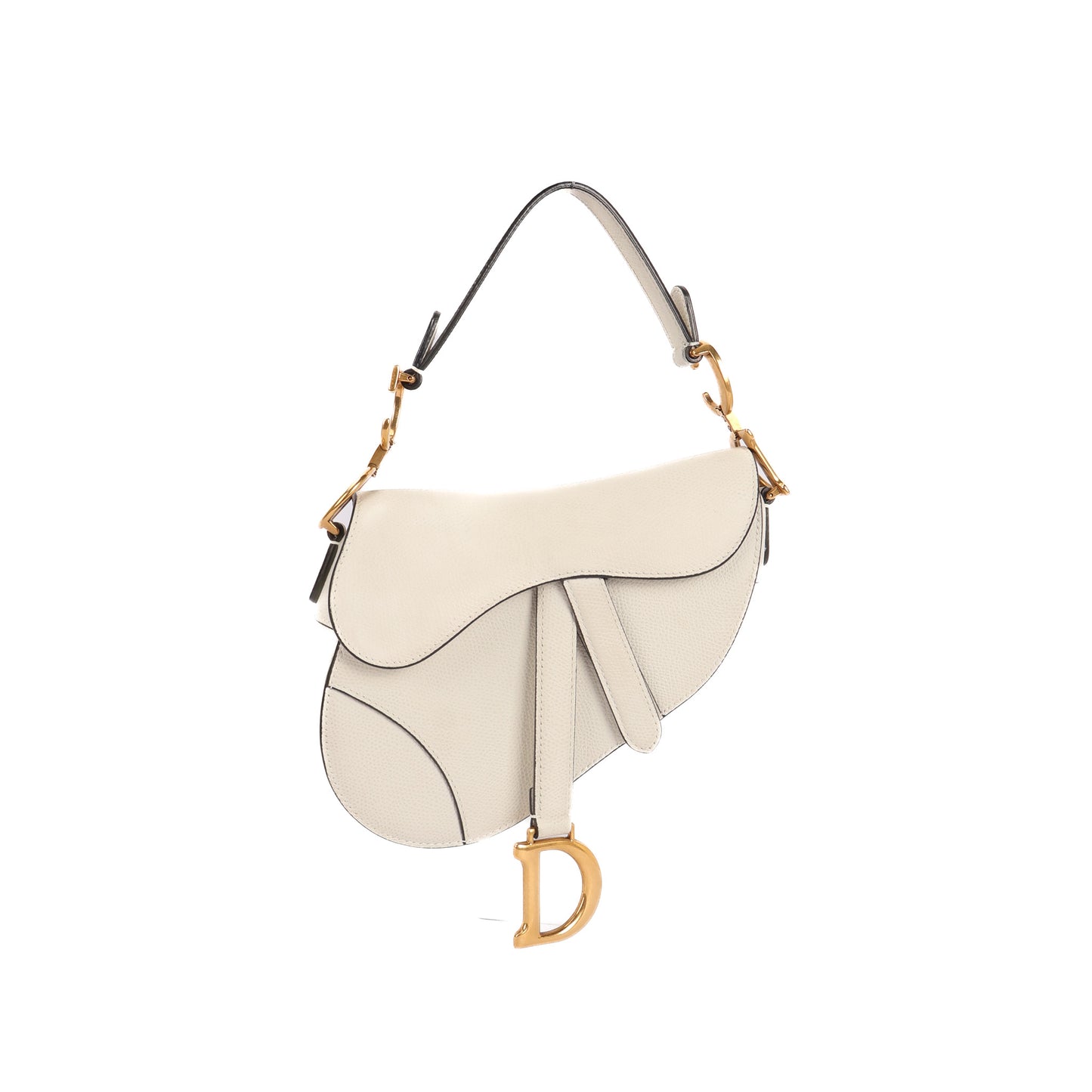 Saddle Mini In Off-White Leather