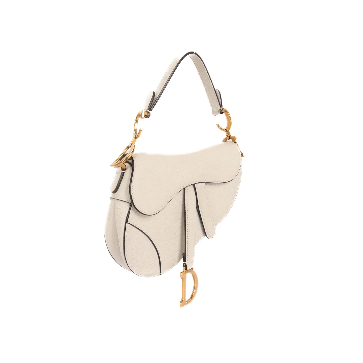 Saddle Mini In Off-White Leather