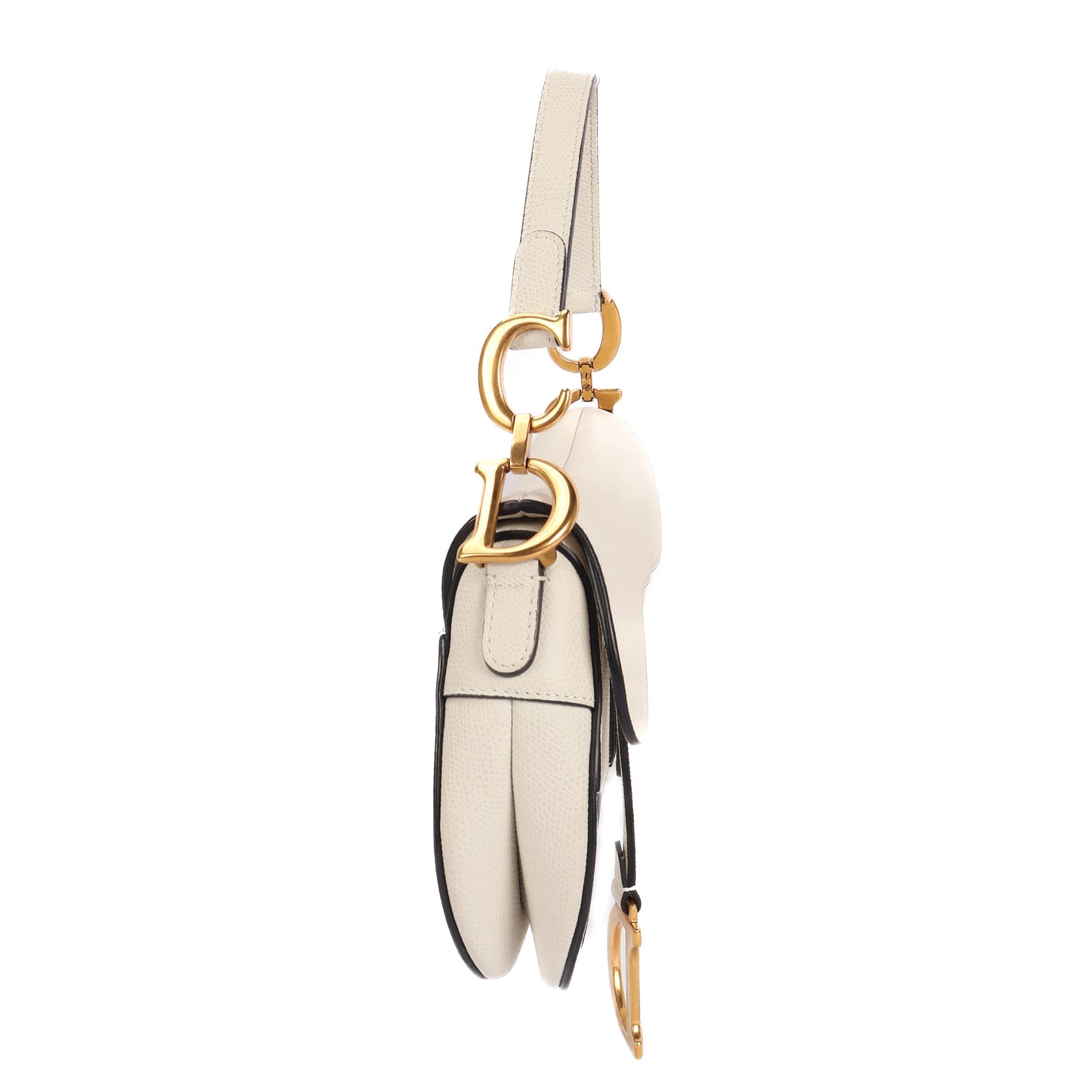 Saddle Mini In Off-White Leather
