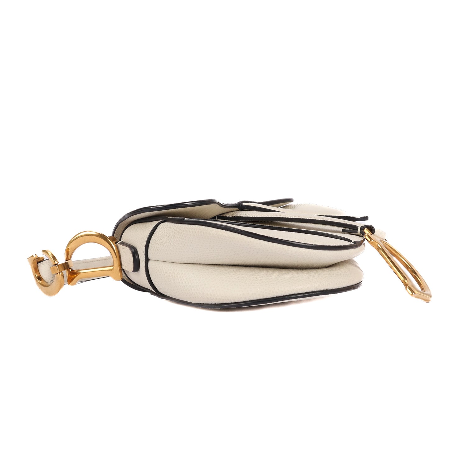 Saddle Mini In Off-White Leather