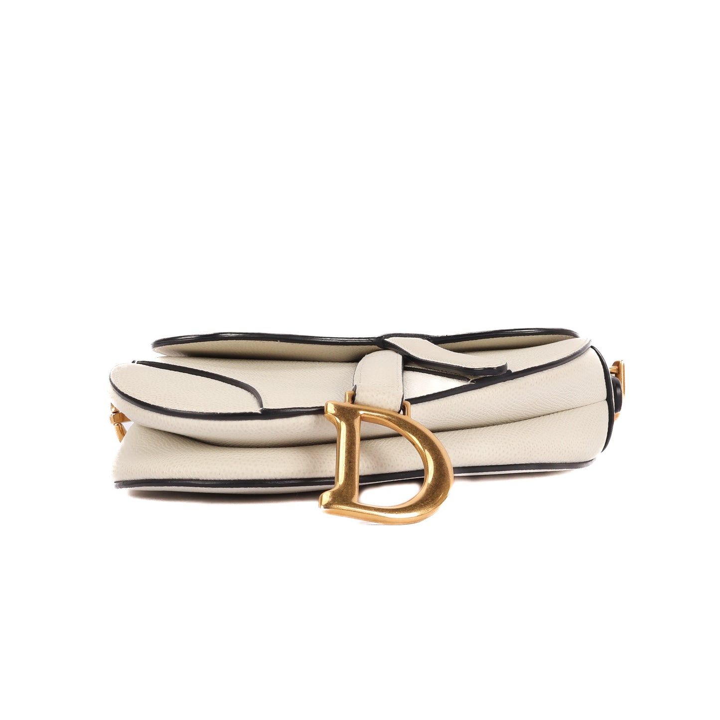 Saddle Mini In Off-White Leather