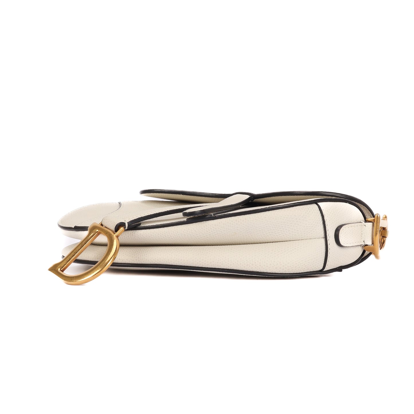 Saddle Mini In Off-White Leather