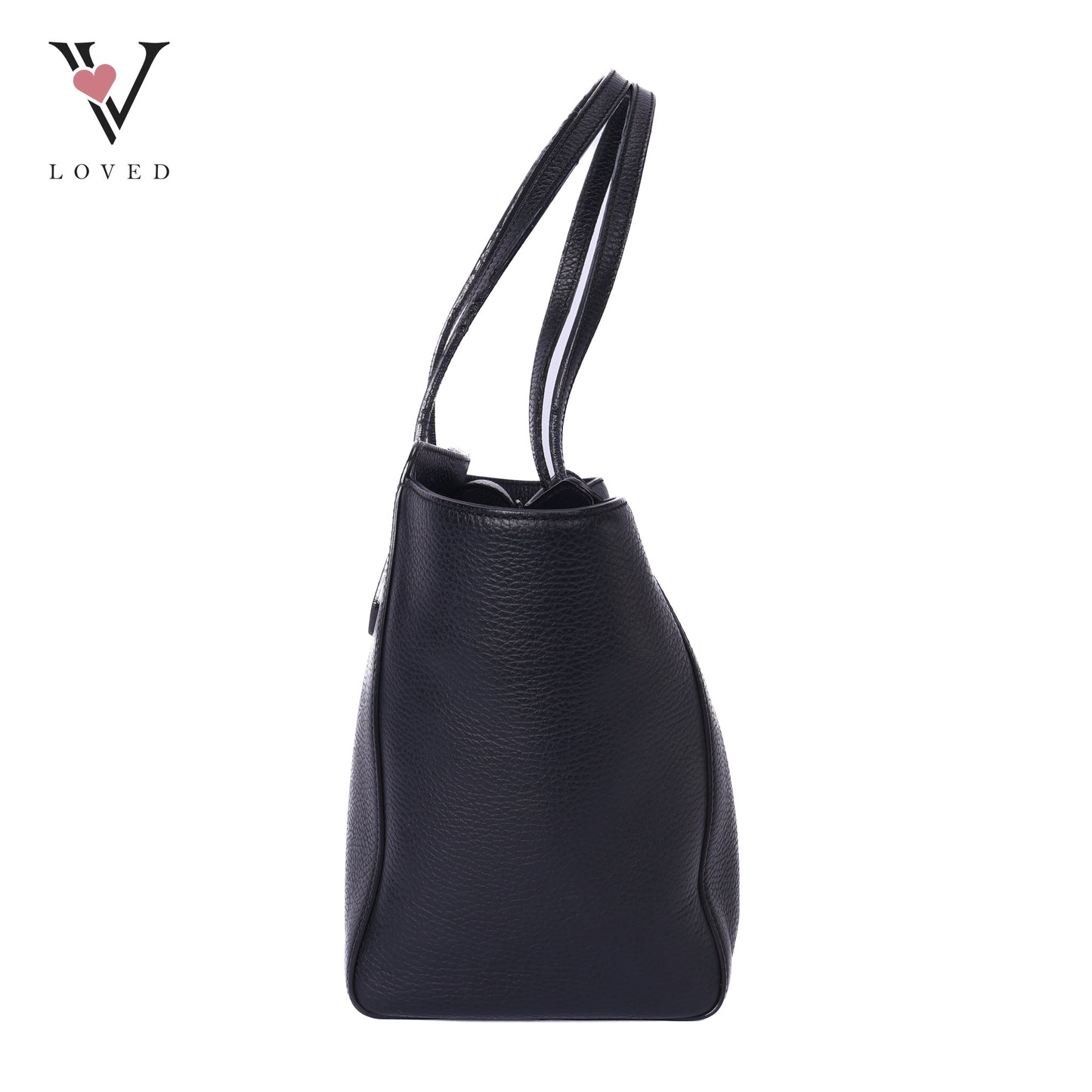 Swing Tote In Black Pebbled Leather Bag