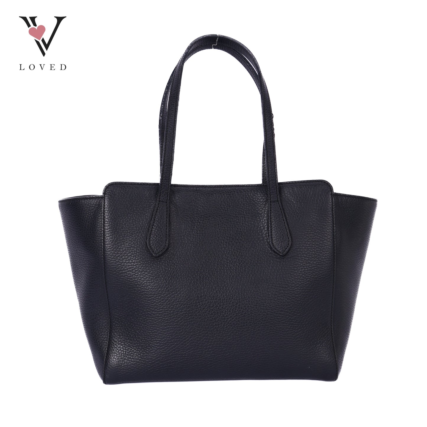 Swing Tote In Black Pebbled Leather Bag
