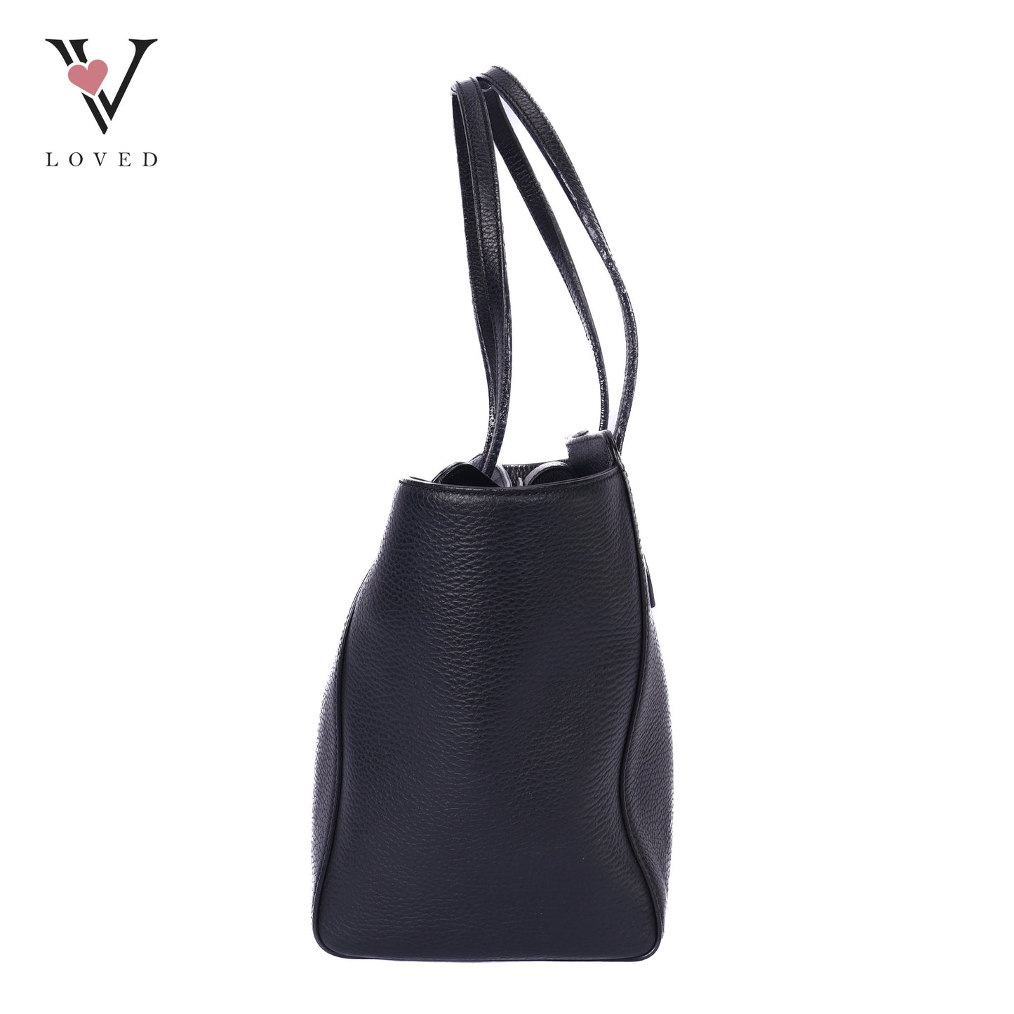 Swing Tote In Black Pebbled Leather Bag