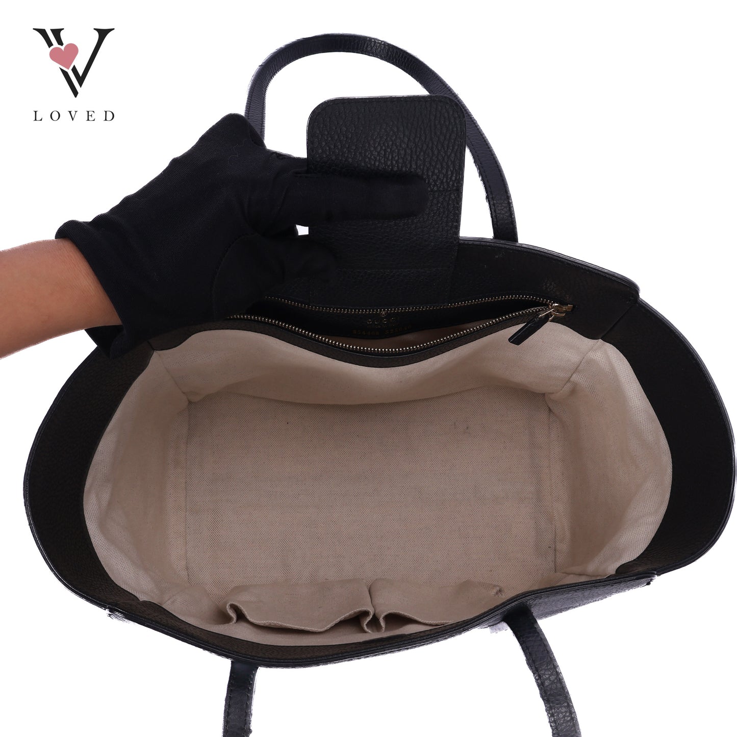 Swing Tote In Black Pebbled Leather Bag