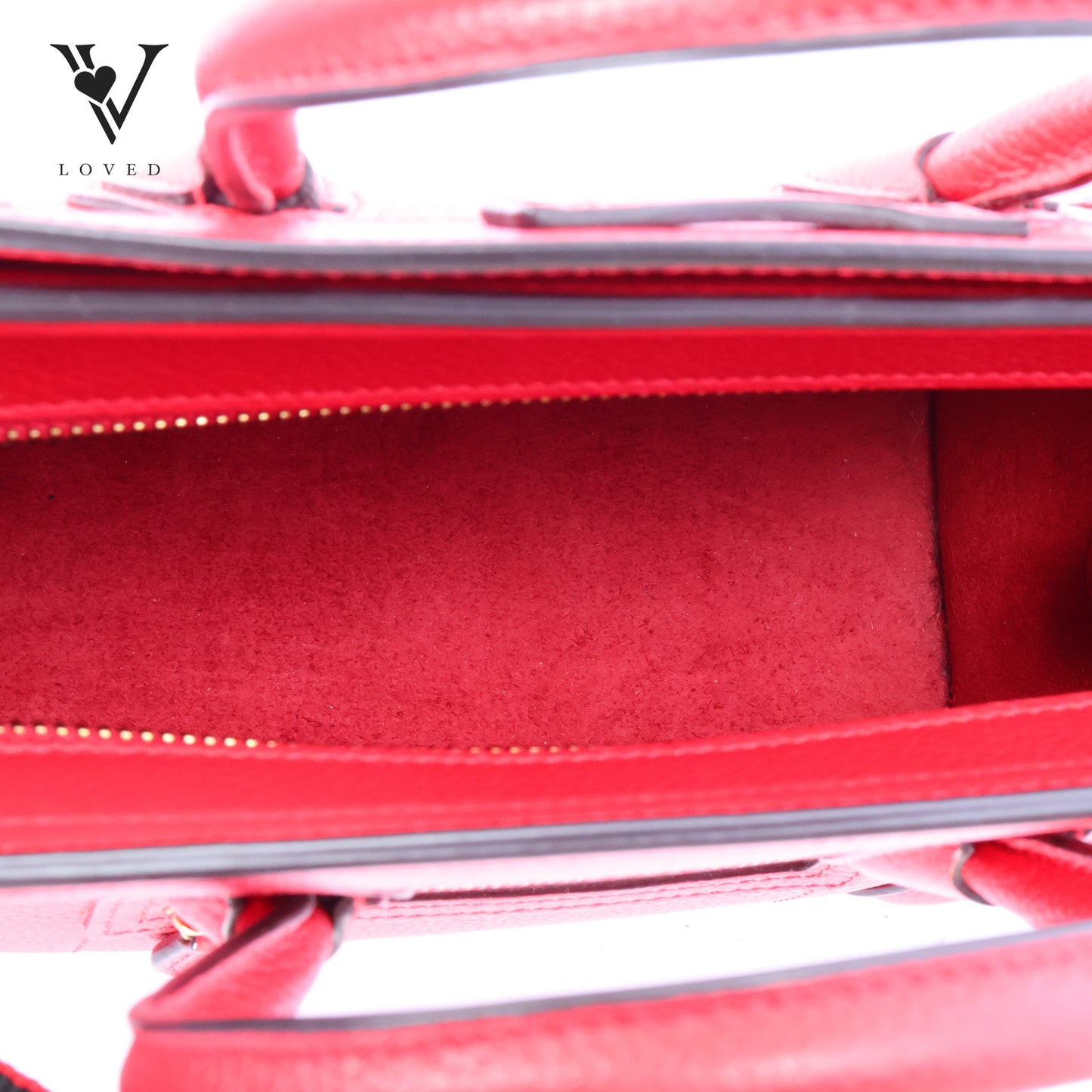 Nano Luggage in Red Grained Calfskin Leather