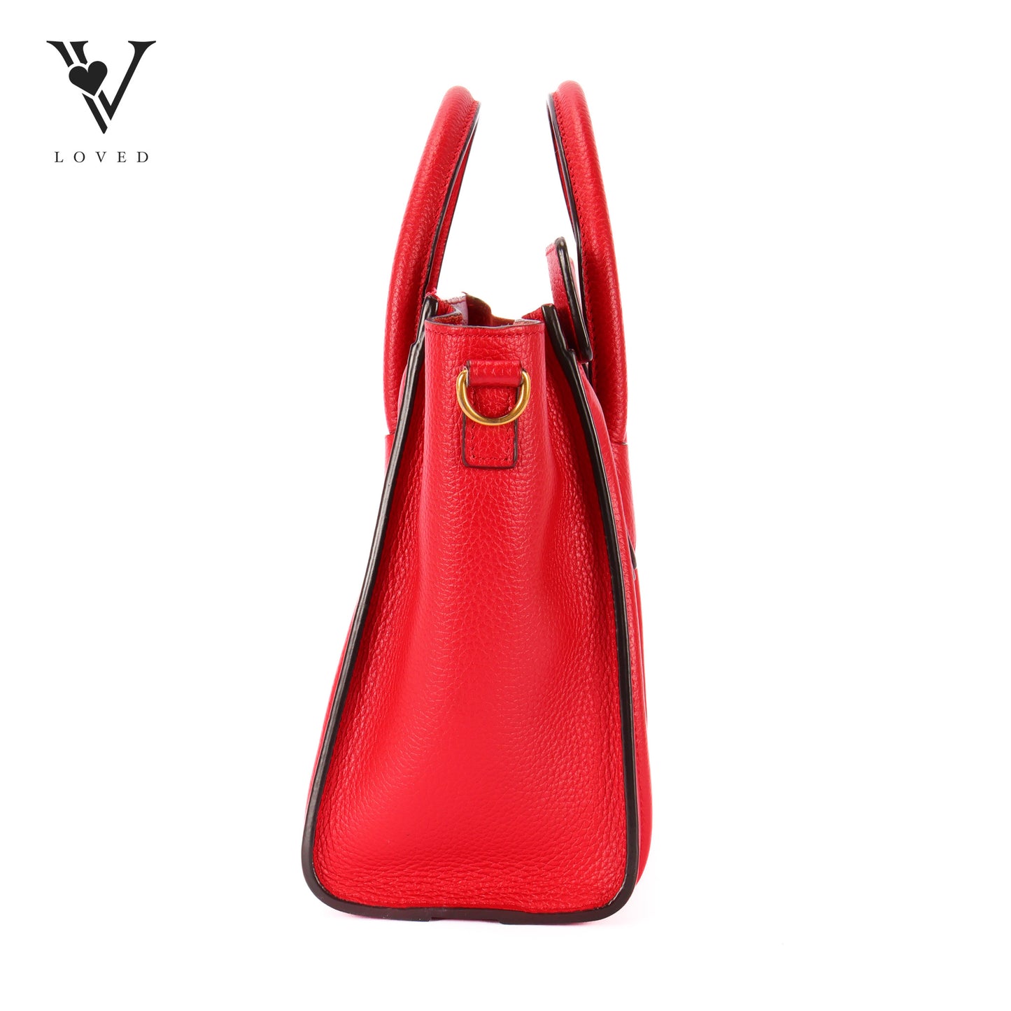Nano Luggage in Red Grained Calfskin Leather