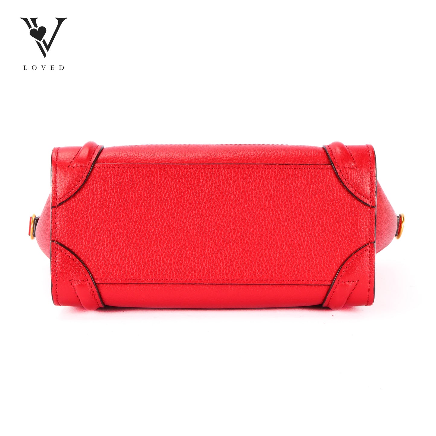 Nano Luggage in Red Grained Calfskin Leather