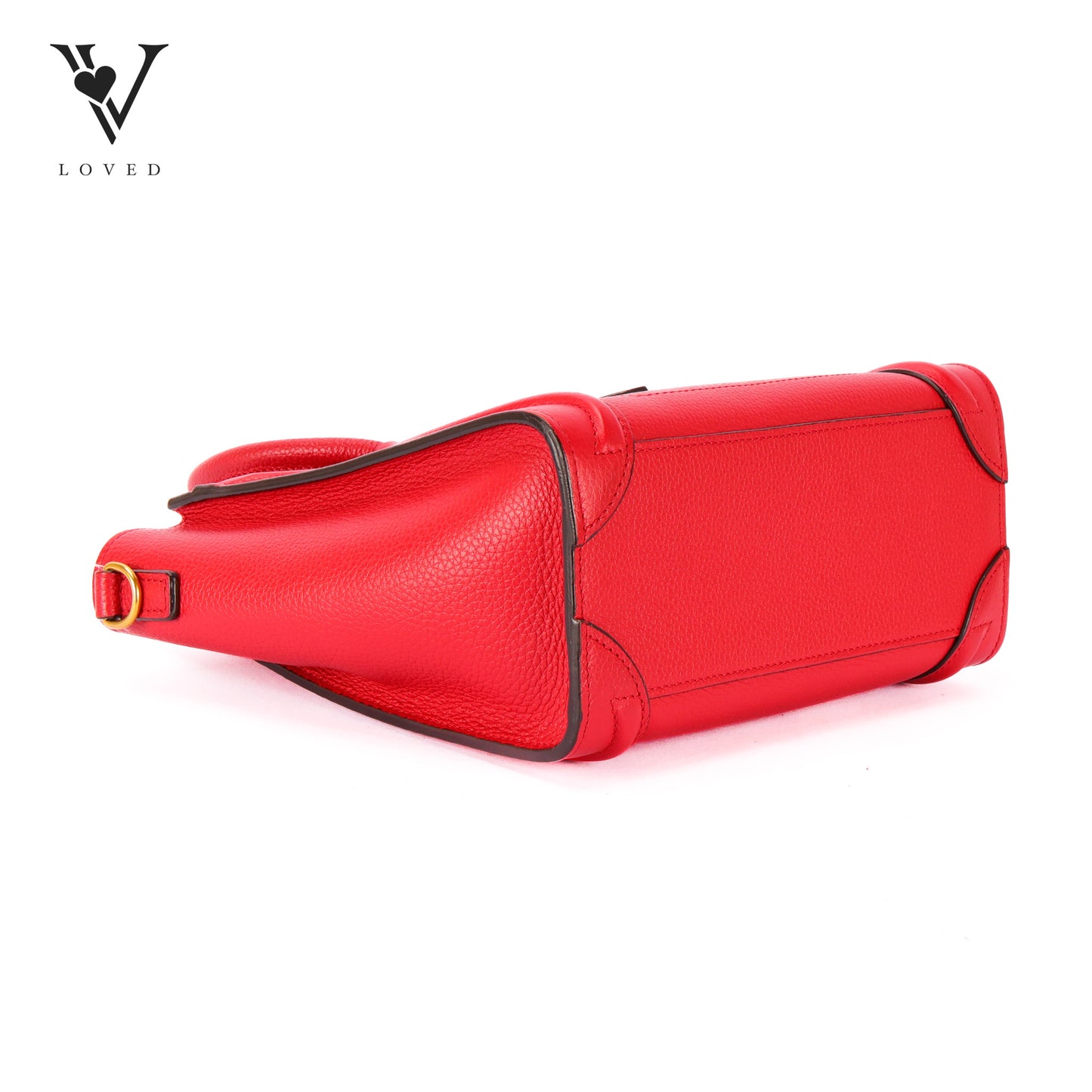 Nano Luggage in Red Grained Calfskin Leather