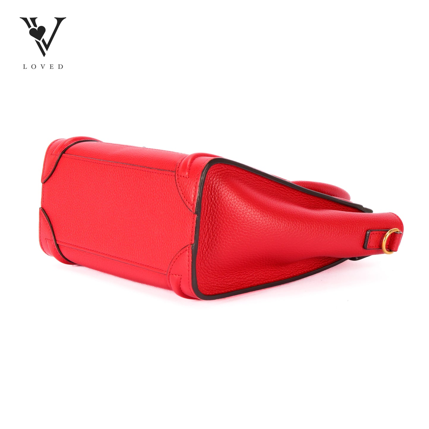 Nano Luggage in Red Grained Calfskin Leather