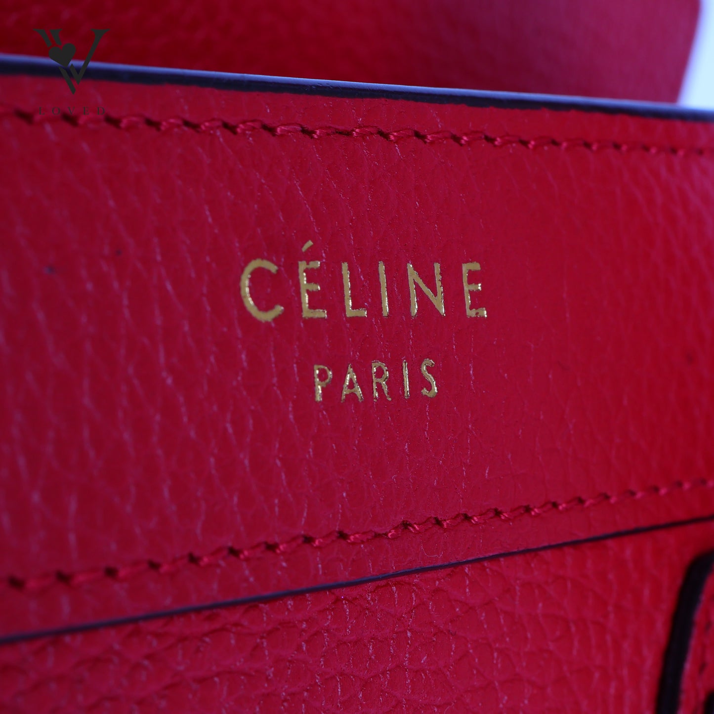 Nano Luggage in Red Grained Calfskin Leather