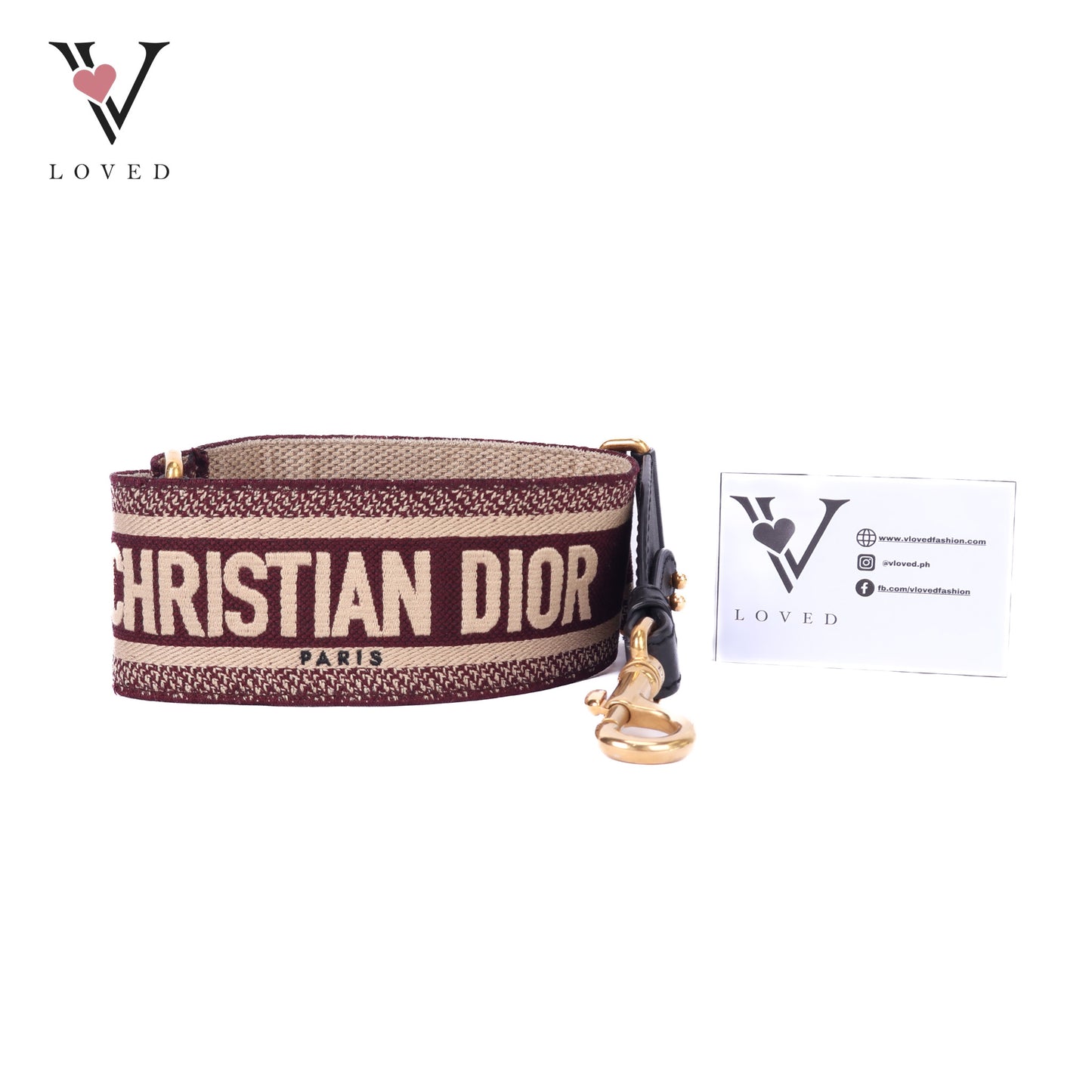 Embroidered Canvas In Burgundy Shoulder Strap