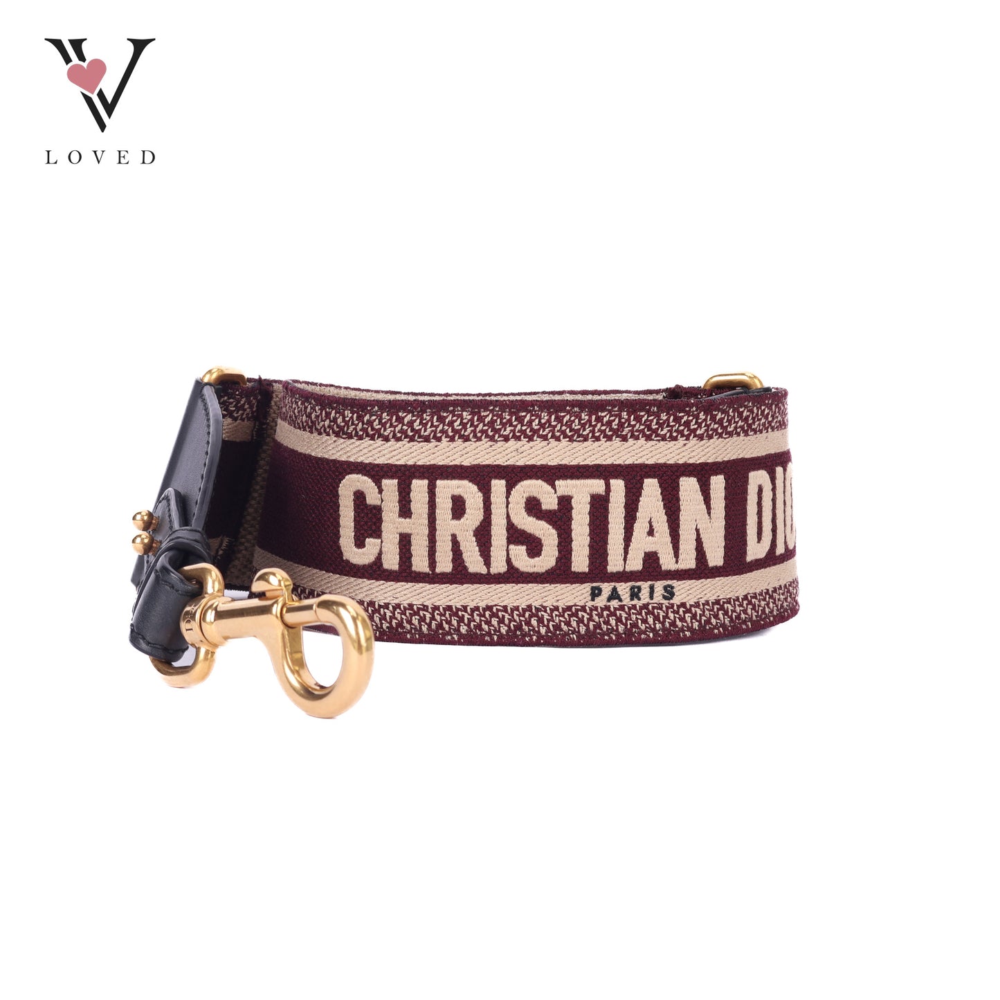 Embroidered Canvas In Burgundy Shoulder Strap