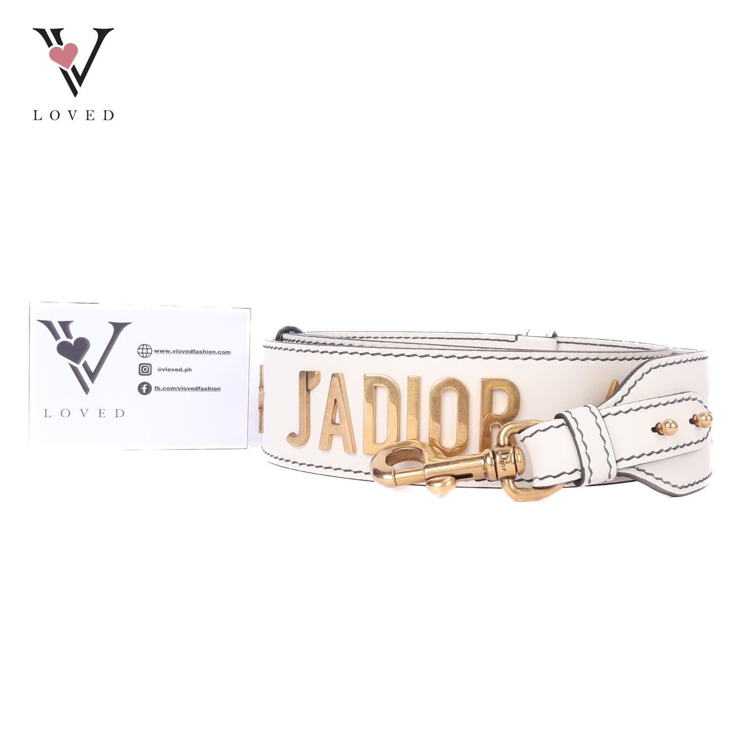 J'Adior In Latte Calfskin Shoulder Strap